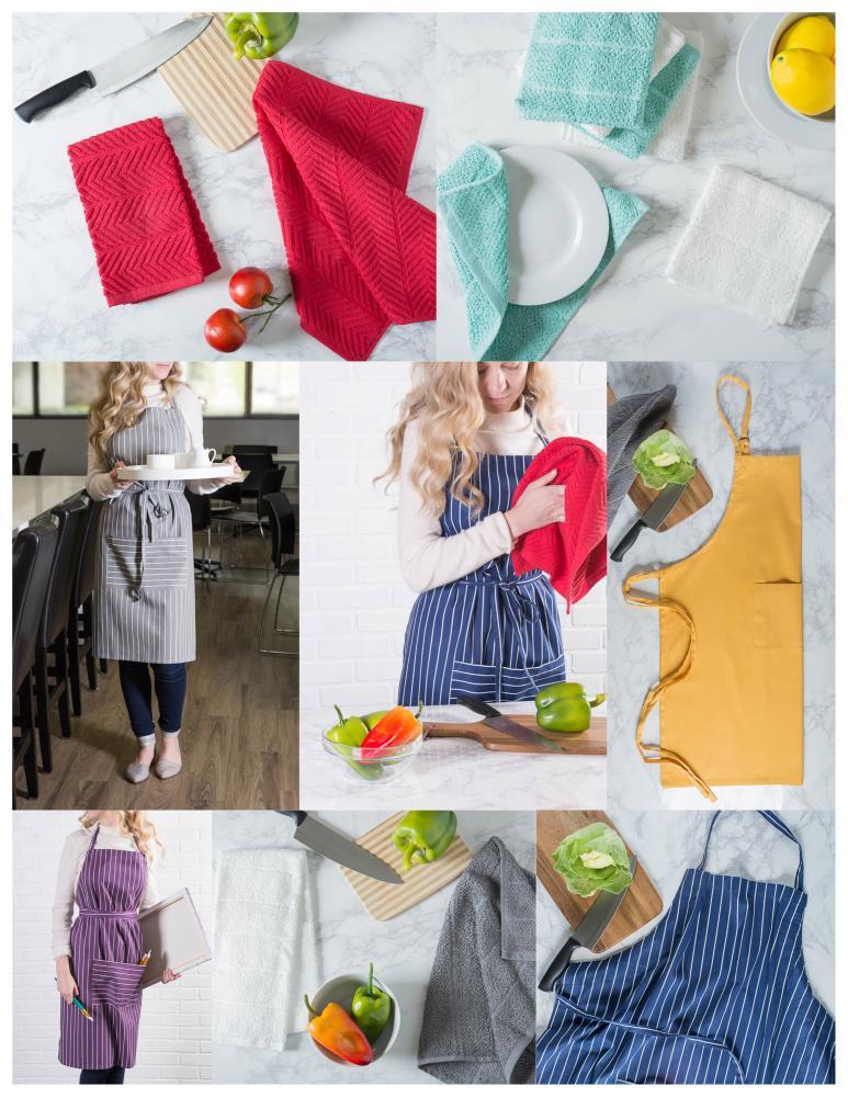 Design Imports  Stripe Chef Apron Tango Red
