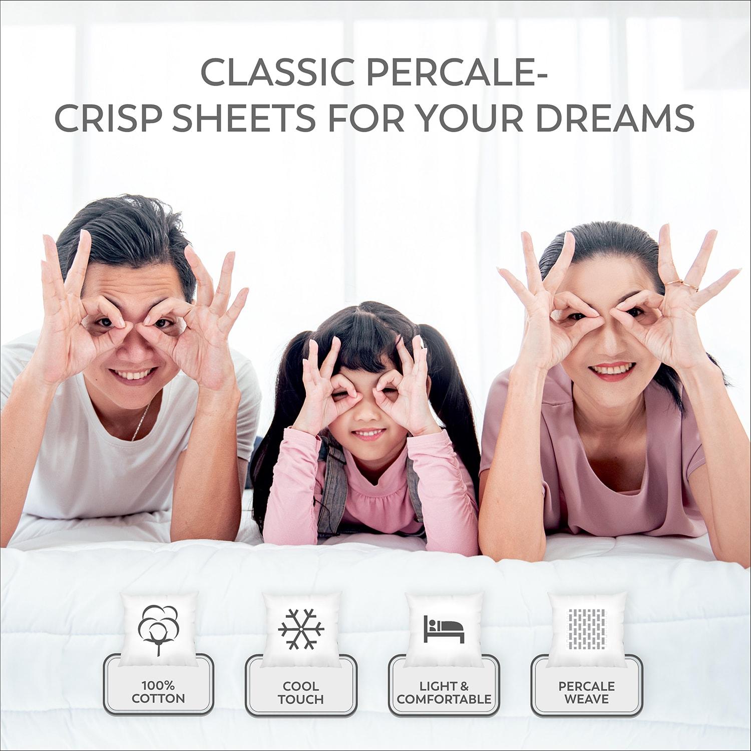 100% Cotton Lightweight Percale Weave Sheet Set