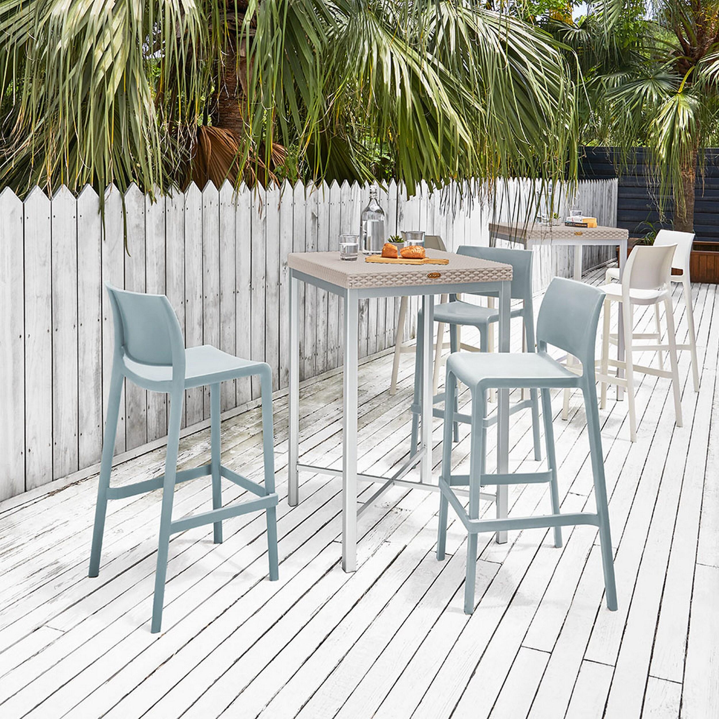 Sensilla 2pk Outdoor Stackable Bar Stools - Light Blue - Lagoon