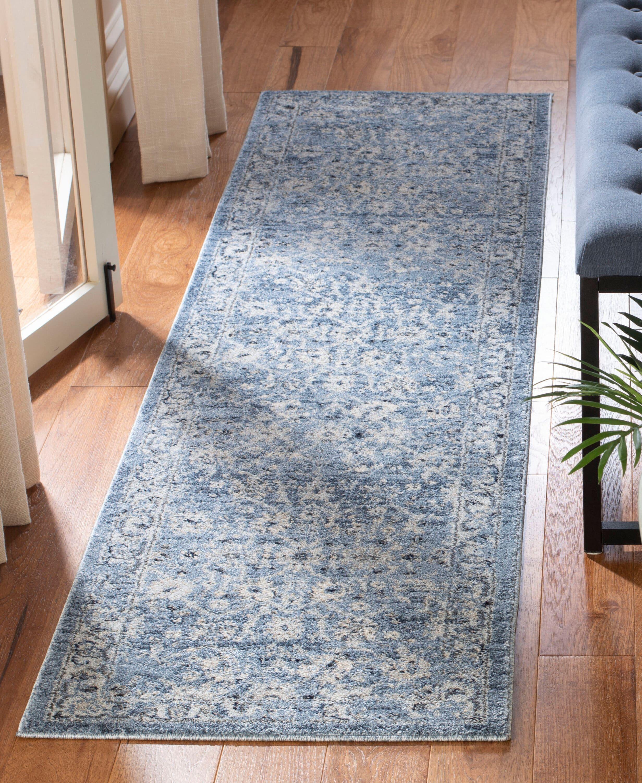 Charleston CHL413 Loomed Indoor Runner Rug - Navy/Light Grey - 2'x8' - Safavieh
