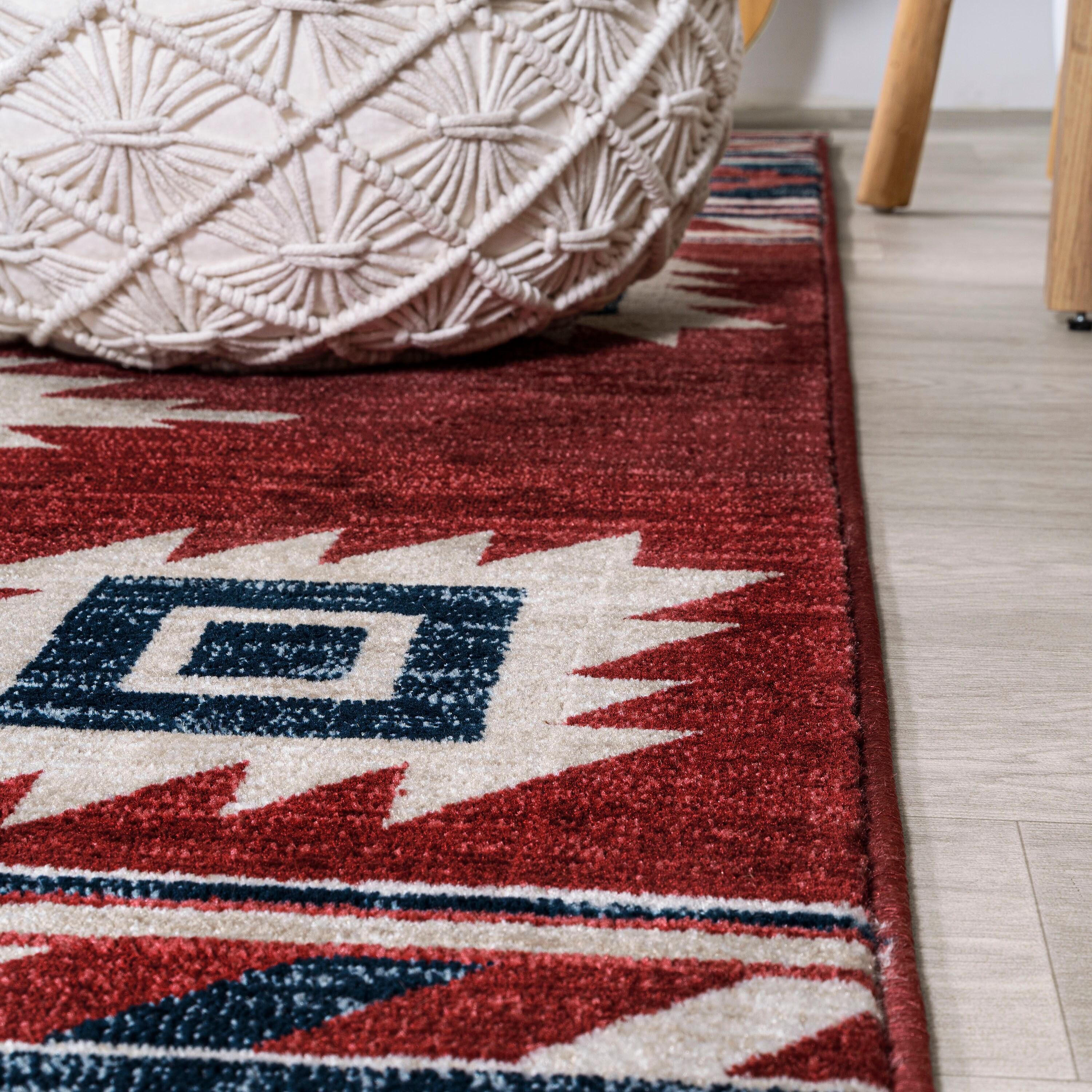 Well Woven Tulsa Lea Traditional Vintage Southwestern Tribal Crimson 3'11" x 5'3" Area Rug