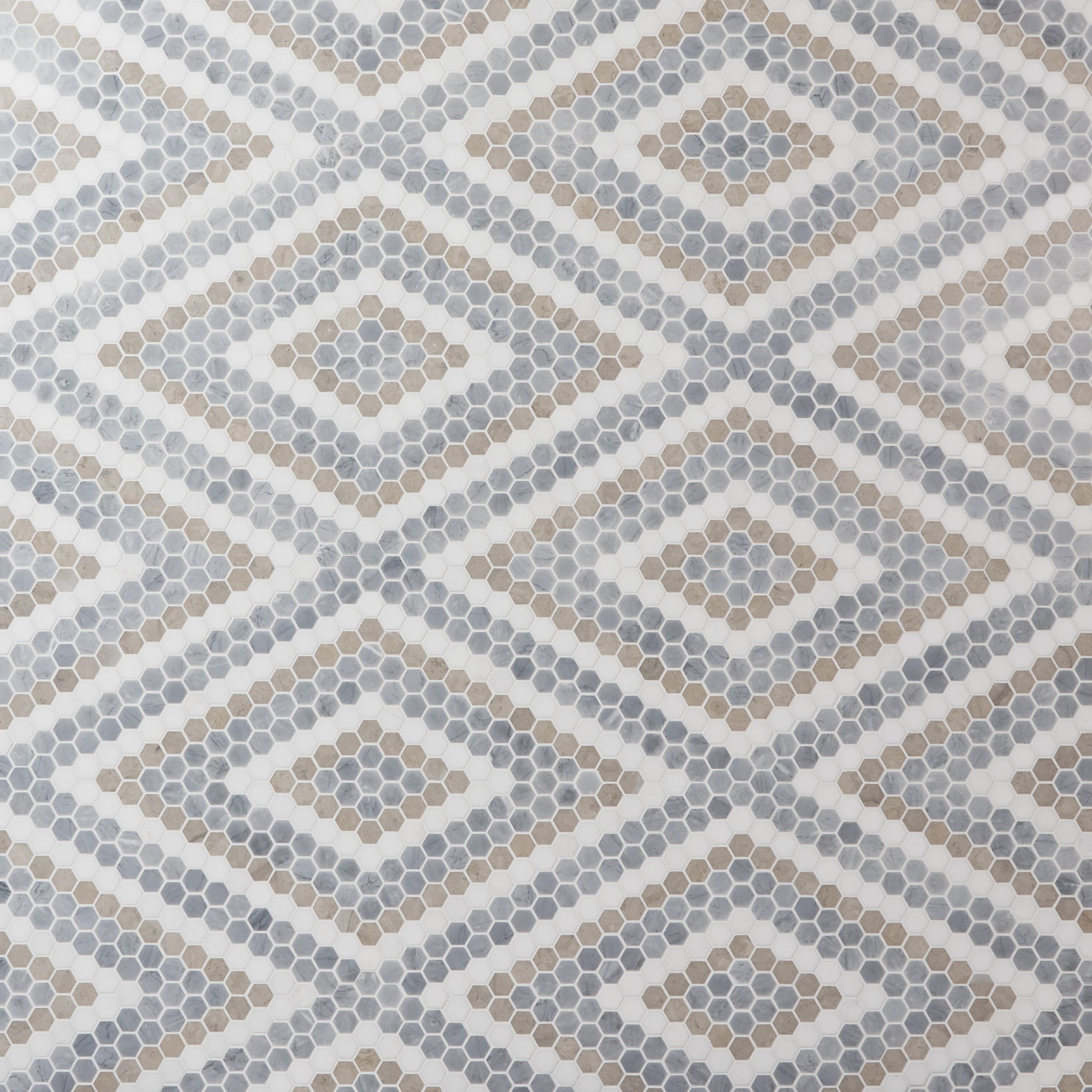 Hyperion 15.03'' W x 17.36'' L Marble Tile Mosaic Sheet