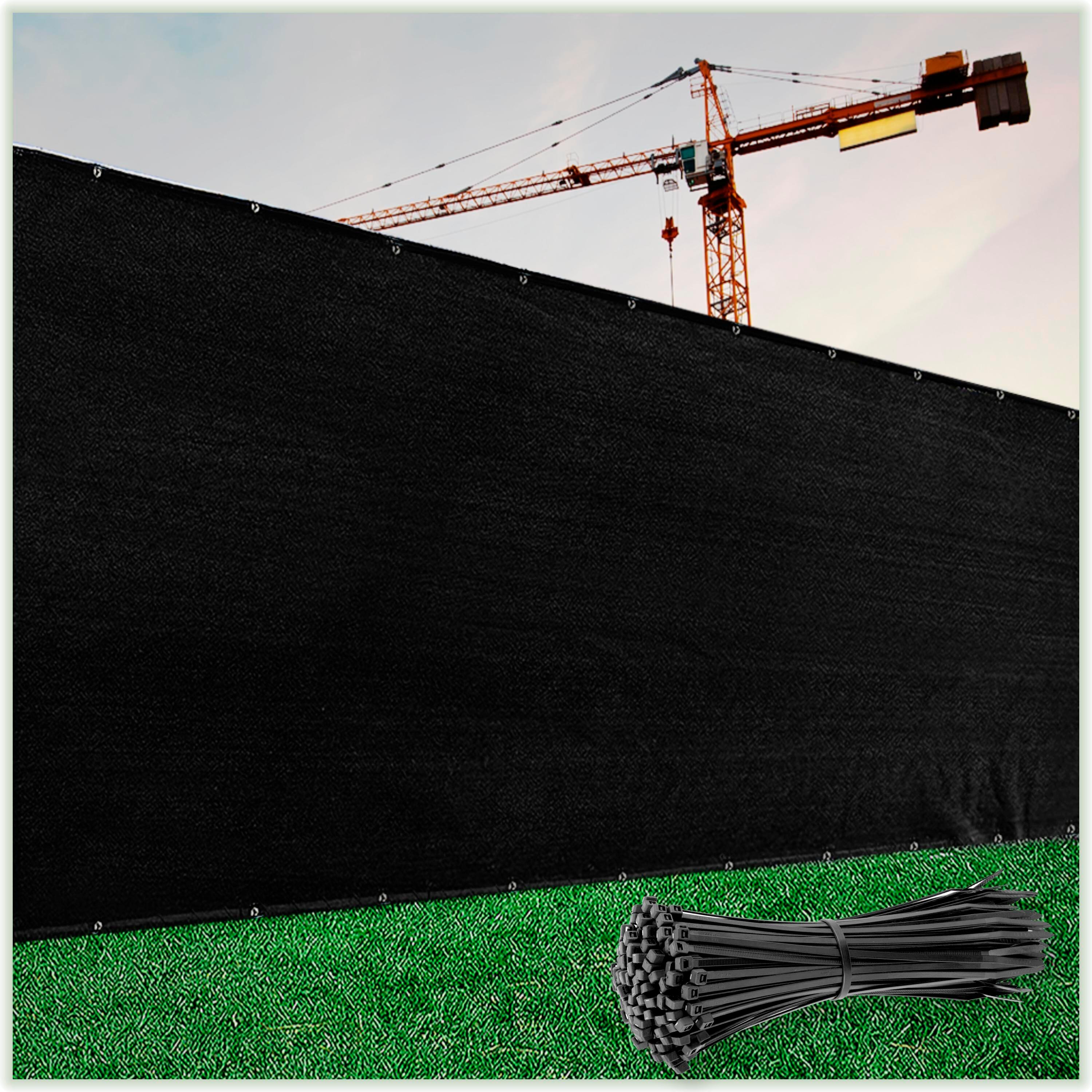 ColourTreeUSA ColourTree 10' 12' 25' 50' Black Fence Privacy Screen Windscreen Cover Fabric Shade Tarp Mesh Cloth Commercial Grade 170 GSM 4' x 10'