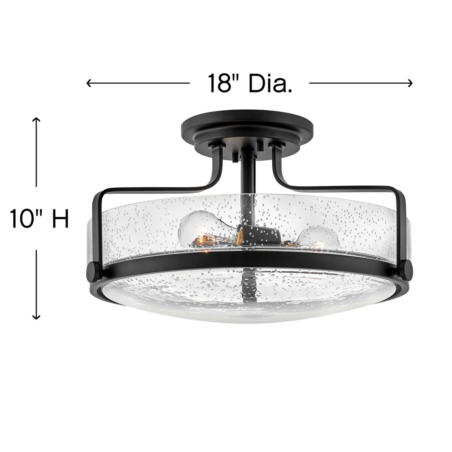Harper 18-in 3-Light Semi-Flush Mount Retro Ceiling Light