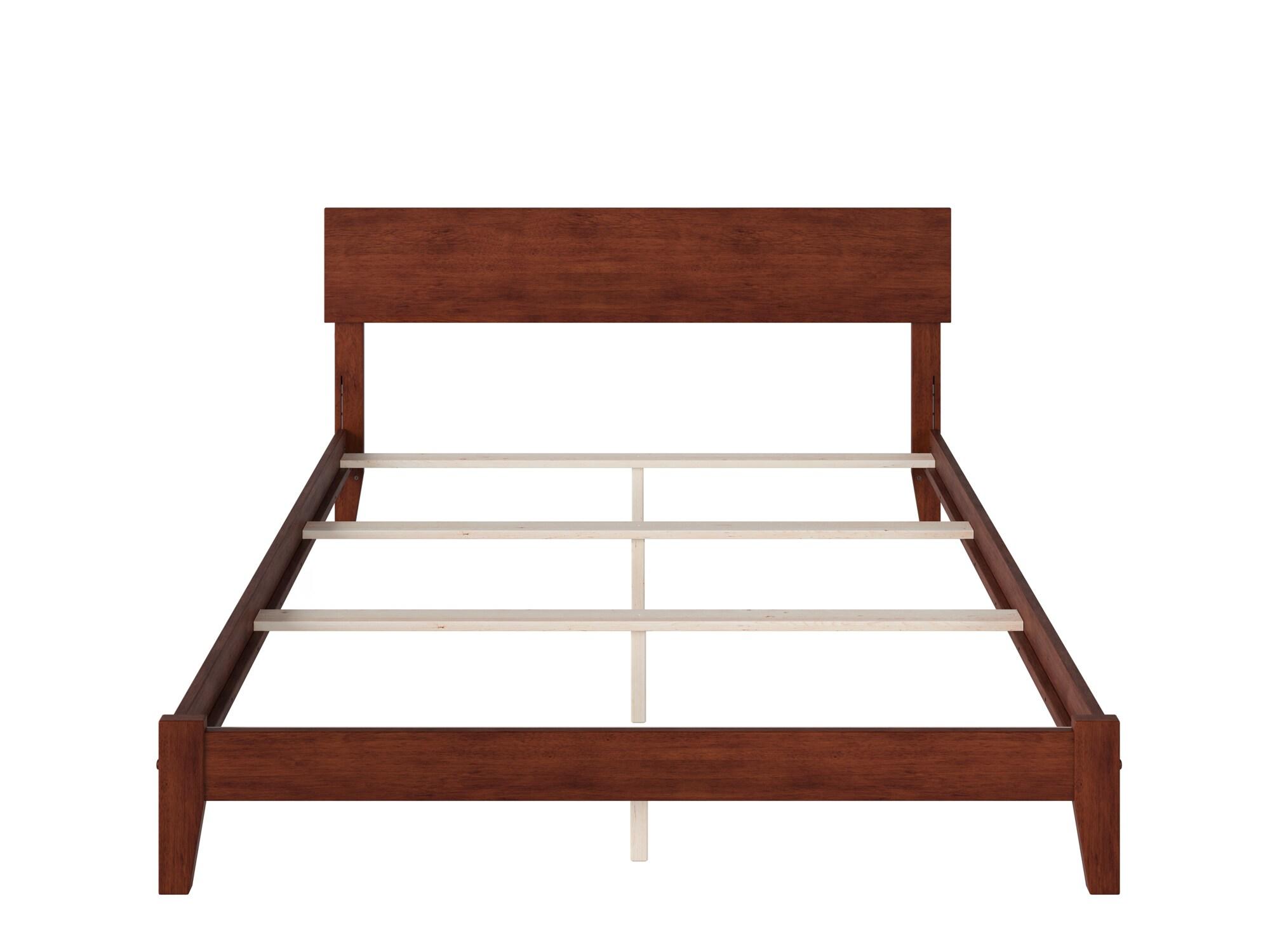 AFI Furnishings Orlando King Traditional Bed with Open Footboard and Turbo Charger in Walnut