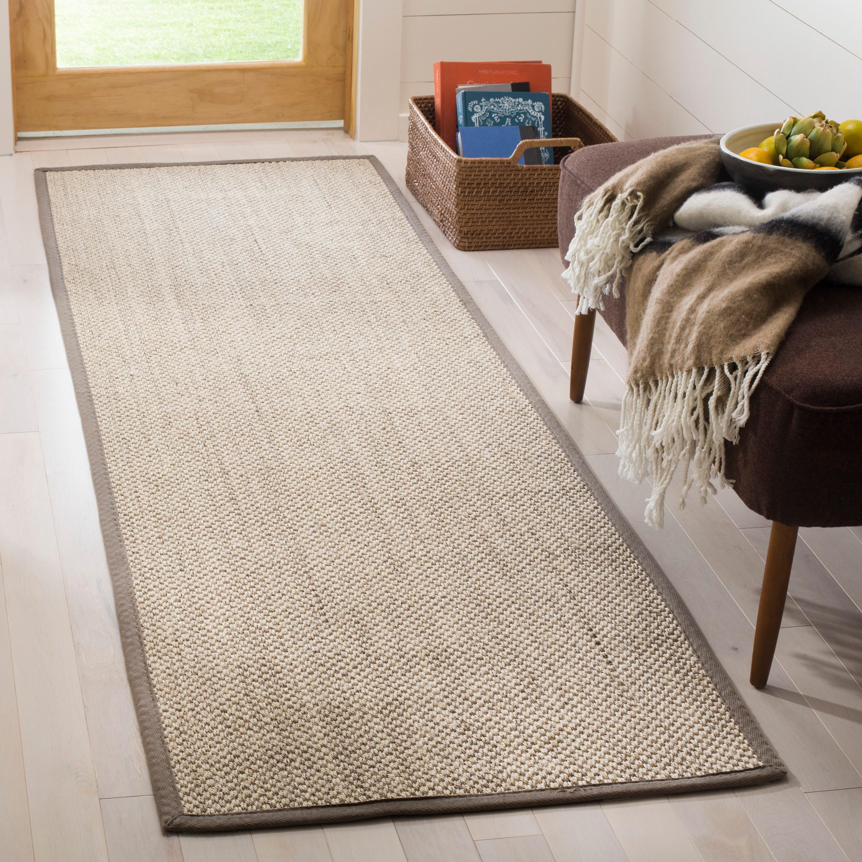 Natural Fiber NF143 Power Loomed Indoor Runner Rug - Marble/Khaki - 2'6"x8' - Safavieh.