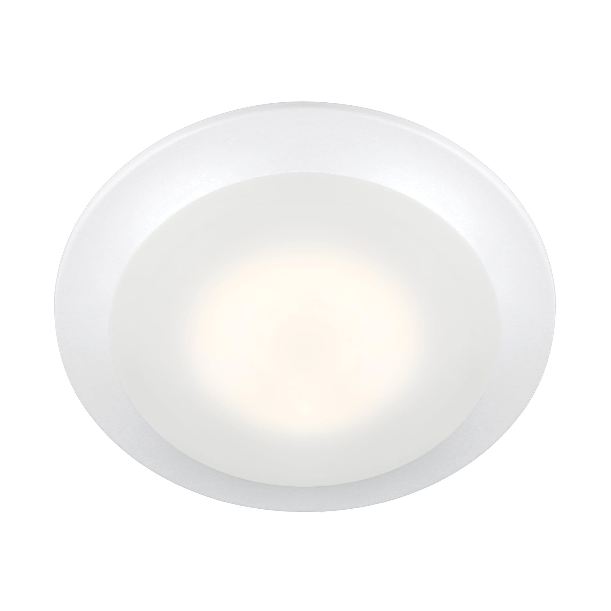 Designers Fountain LED Recessed Ceiling Lights 6 Pack, 7 inch CCT Disk Light Fixtures, Dimmable, 1000 Lumens, 3000K /4000K, White Trim, RC7WHWH8102C-6