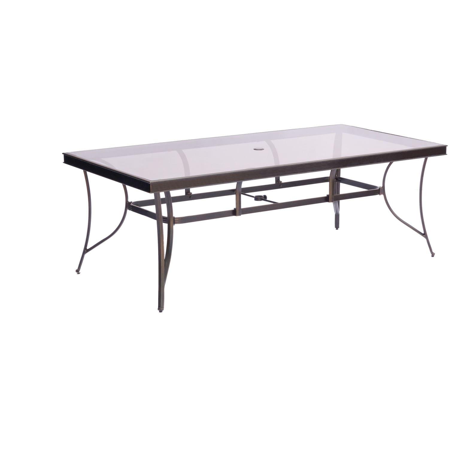 Hanover Traditions 7-Piece Dining Set in Blue with Extra Large Glass-Top Dining Table