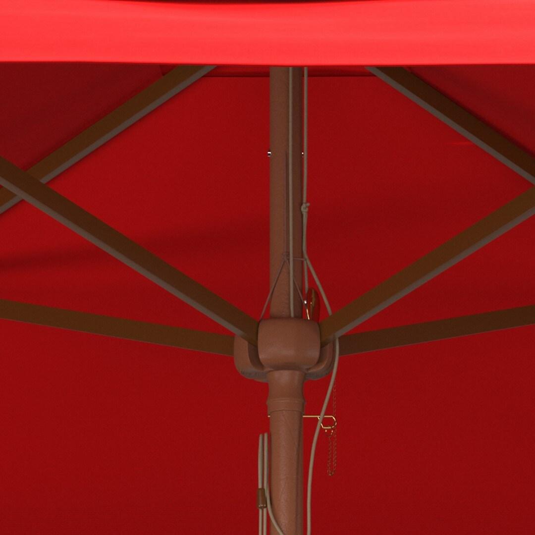 Velop 7.5 Ft Square Wooden Pulley Market Umbrella - PAT8409 - Red - Safavieh