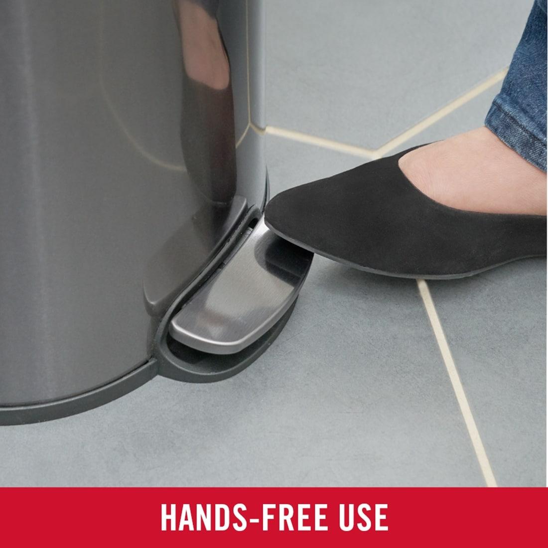 Rubbermaid 1.6 Gal. Stainless Steel Round Step-On Household Metal Trash Can
