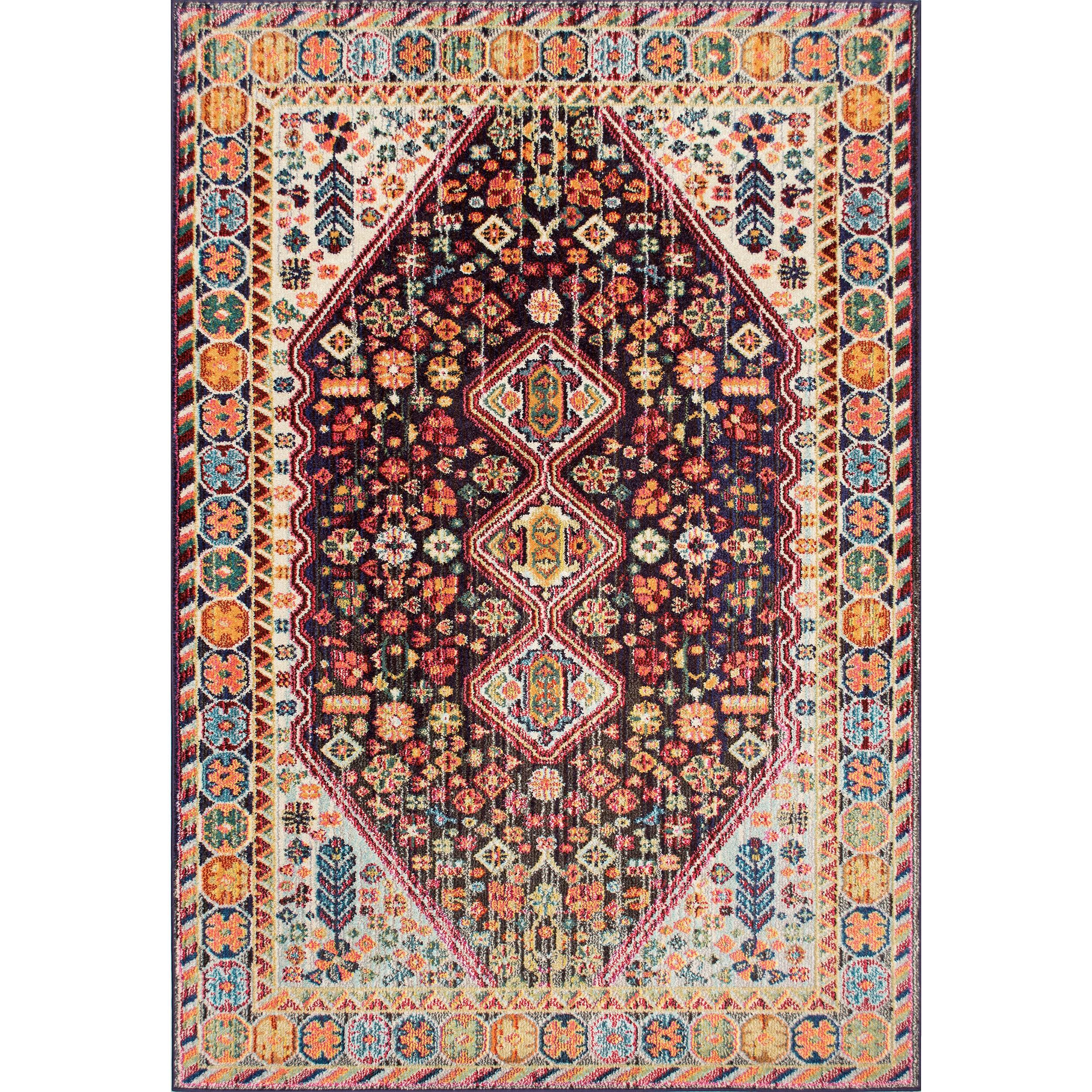 4'x6' Vintage Erline Area Rug Black - nuLOOM: Medallion Pattern, Low Pile, Polypropylene, Indoor Use, Rectangle Shape
