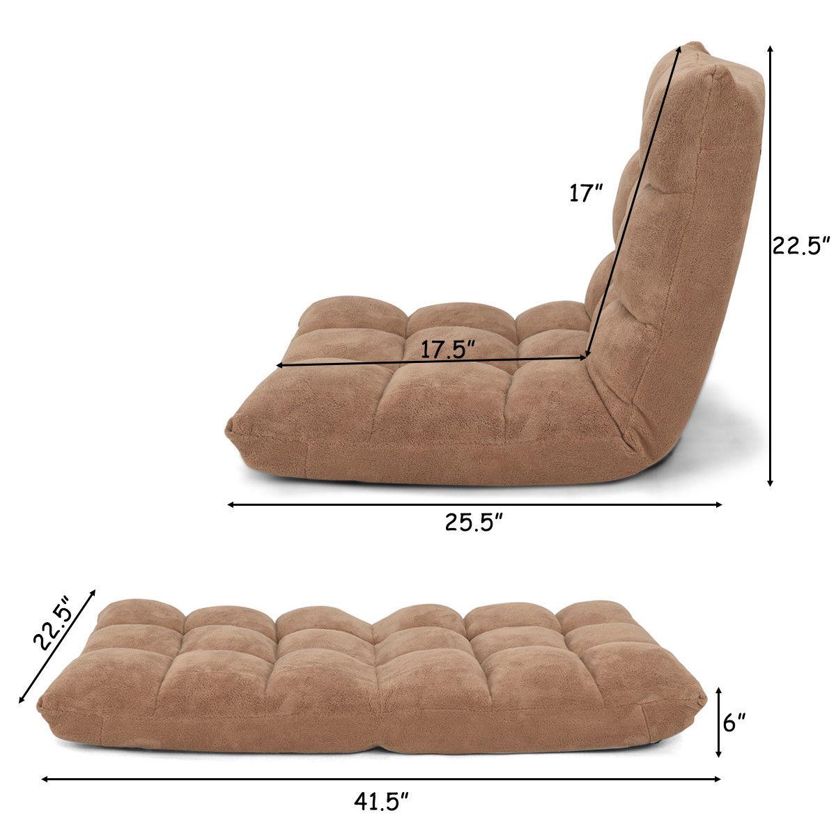 JYHOME Floor Chair  14-Position Adjustable Floor Chair with Back Support  Folding Padded Gaming Sofa Chair for Reading  Gaming  Meditation  Living Room Lazy Lounge Chair  Floor Video Gami