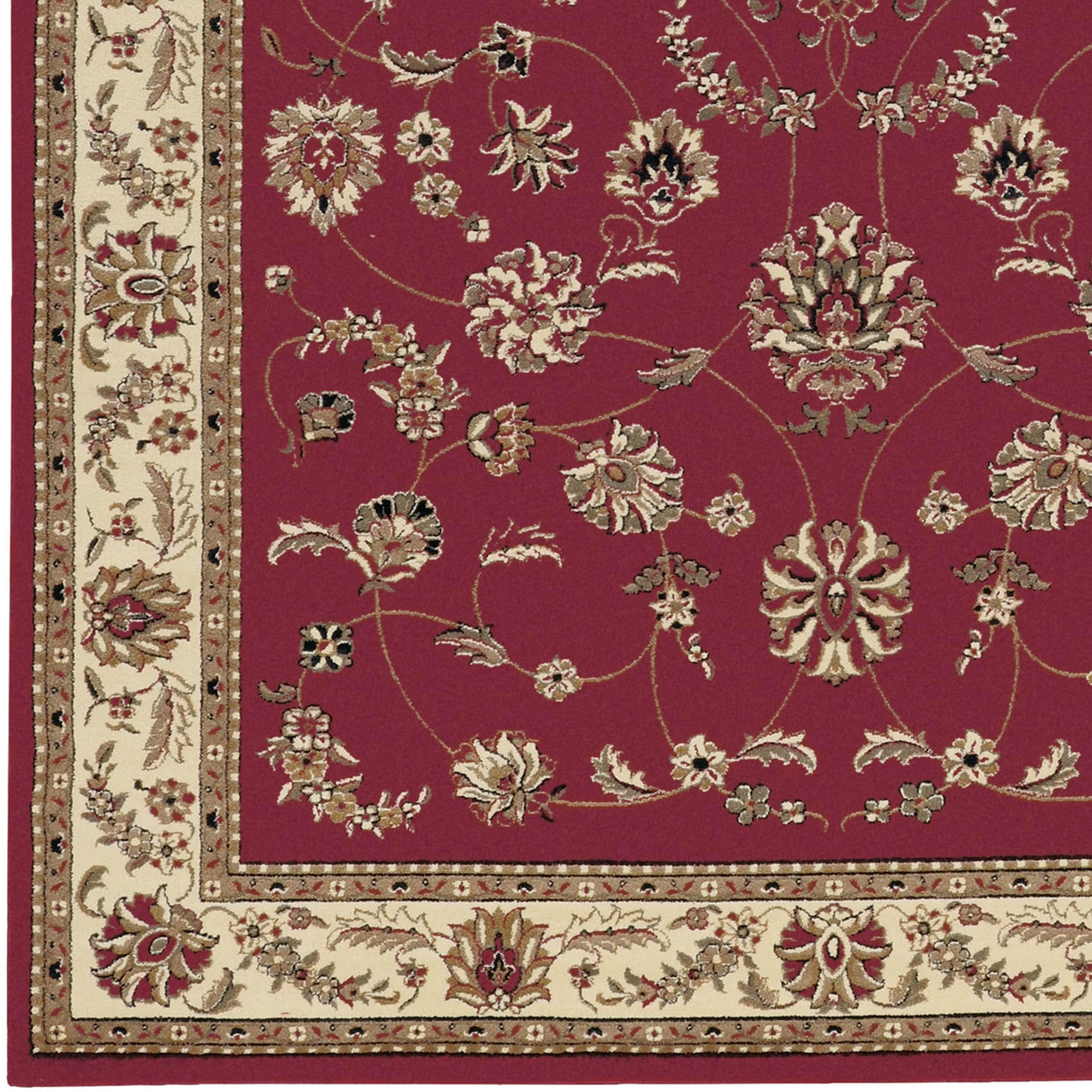 Radici Usa Como Area Rug 1596 Red Vines Leaves 8' x 8' Round