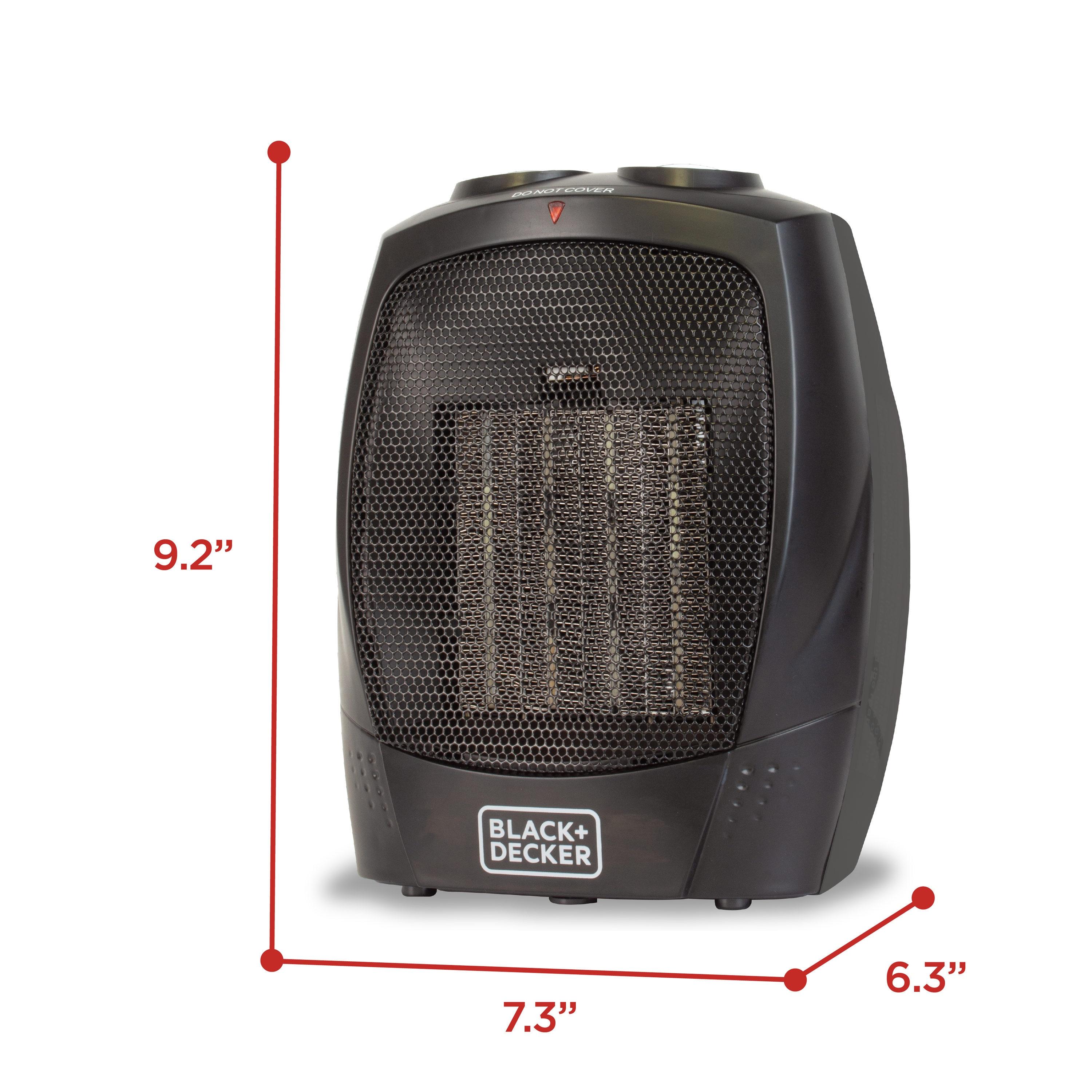 BLACK+DECKER Personal 1500 Watt Electric Fan Compact Heater with Manual Control