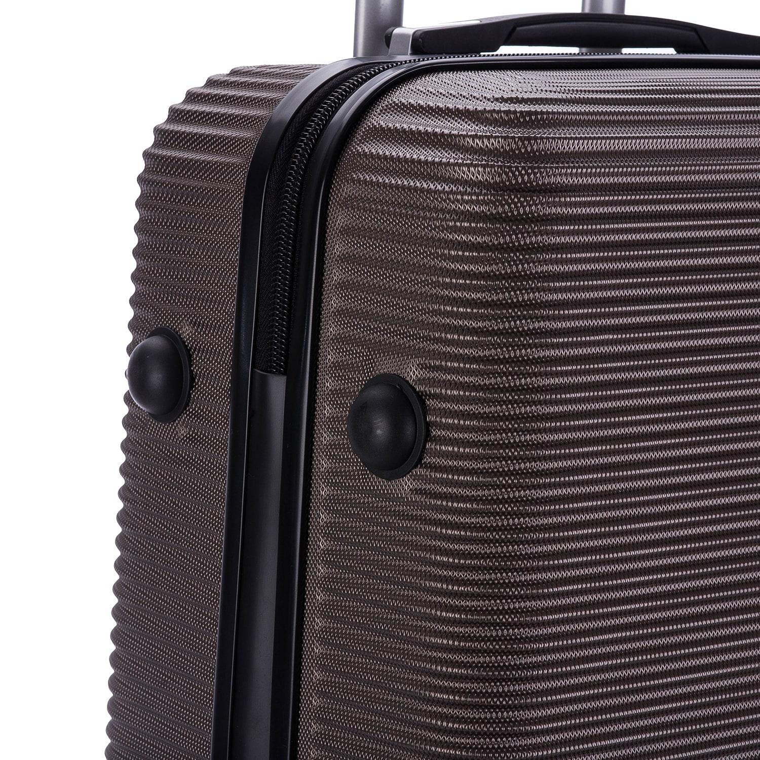 InUSA Royal 3pc Hardside Checked Spinner Luggage Set - Brown