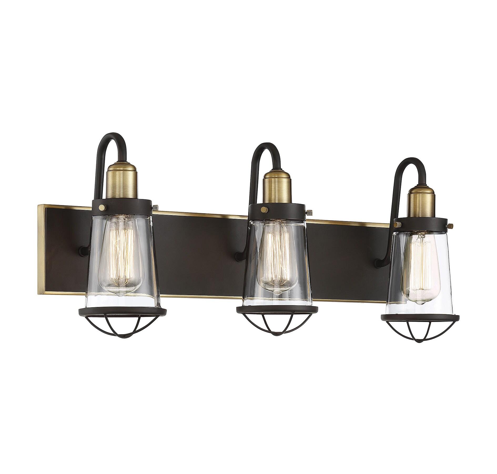 Savoy House Lansing 3 - Light Vanity in  English Bronze/Warm Brass
