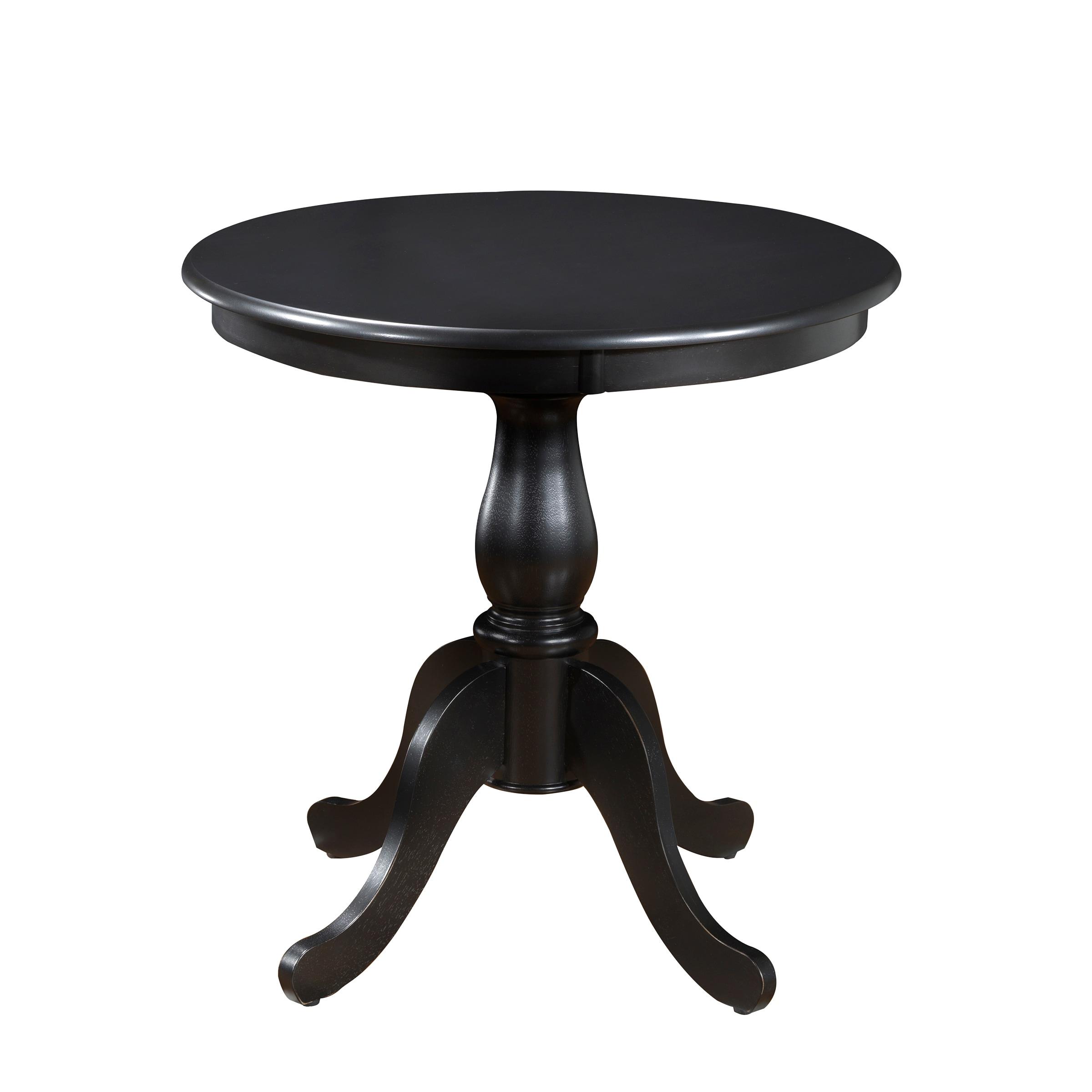 Carolina Living 30" Salem Round Pedestal Dining Table Black: Rubberwood, MDF, Non-Extension