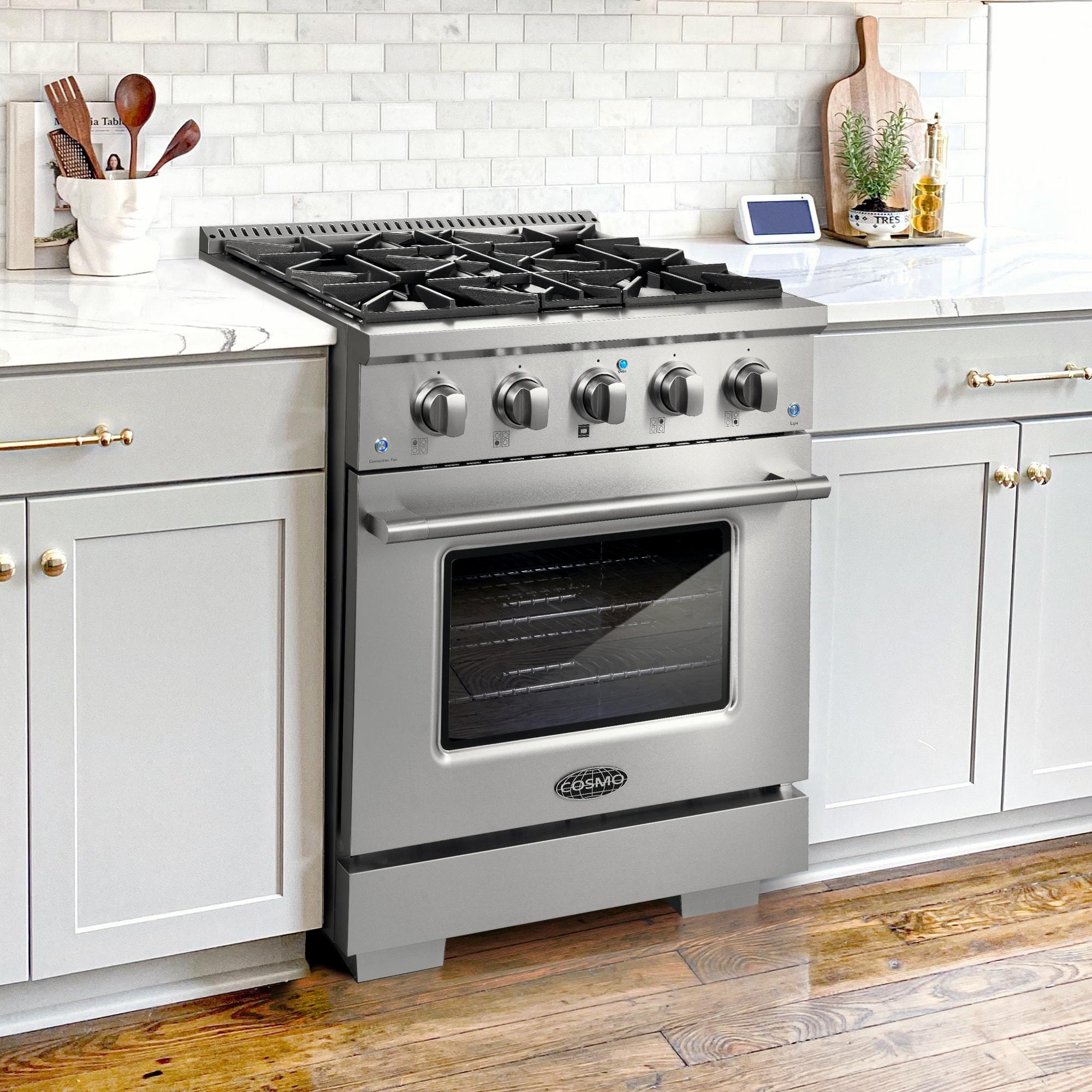 30 in. 3.5 cu. ft. Gas Range with 4 Burners in Stainless Steel