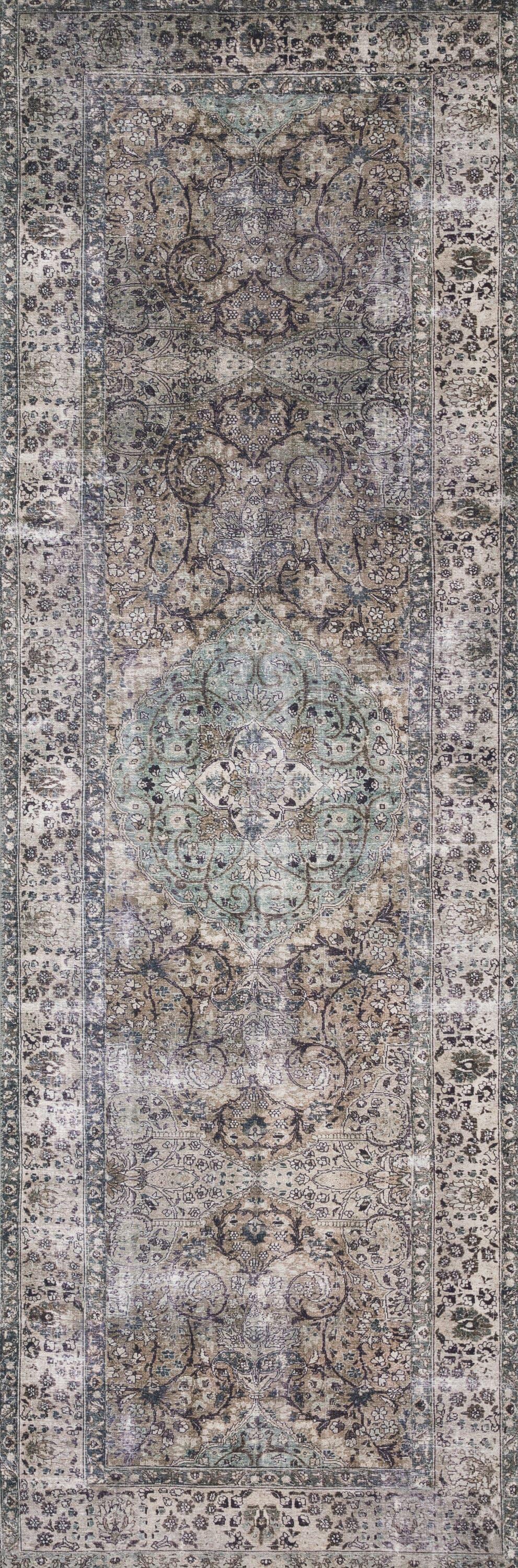 Loloi II Layla Printed Oriental Distressed Taupe / Stone Area Rug