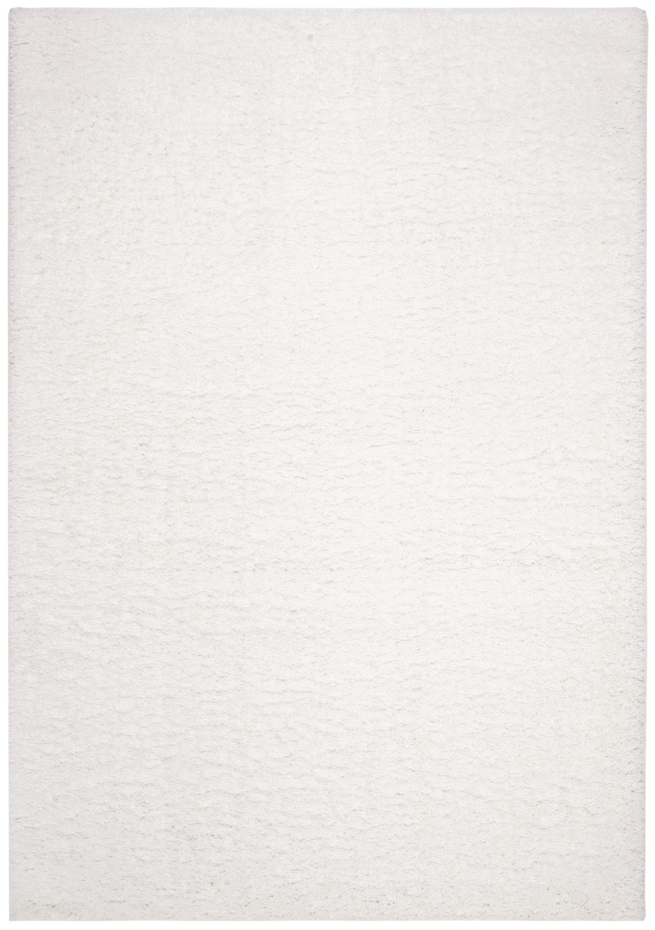 SAFAVIEH August Carlene Solid Plush Shag Area Rug, White, 4' x 6'