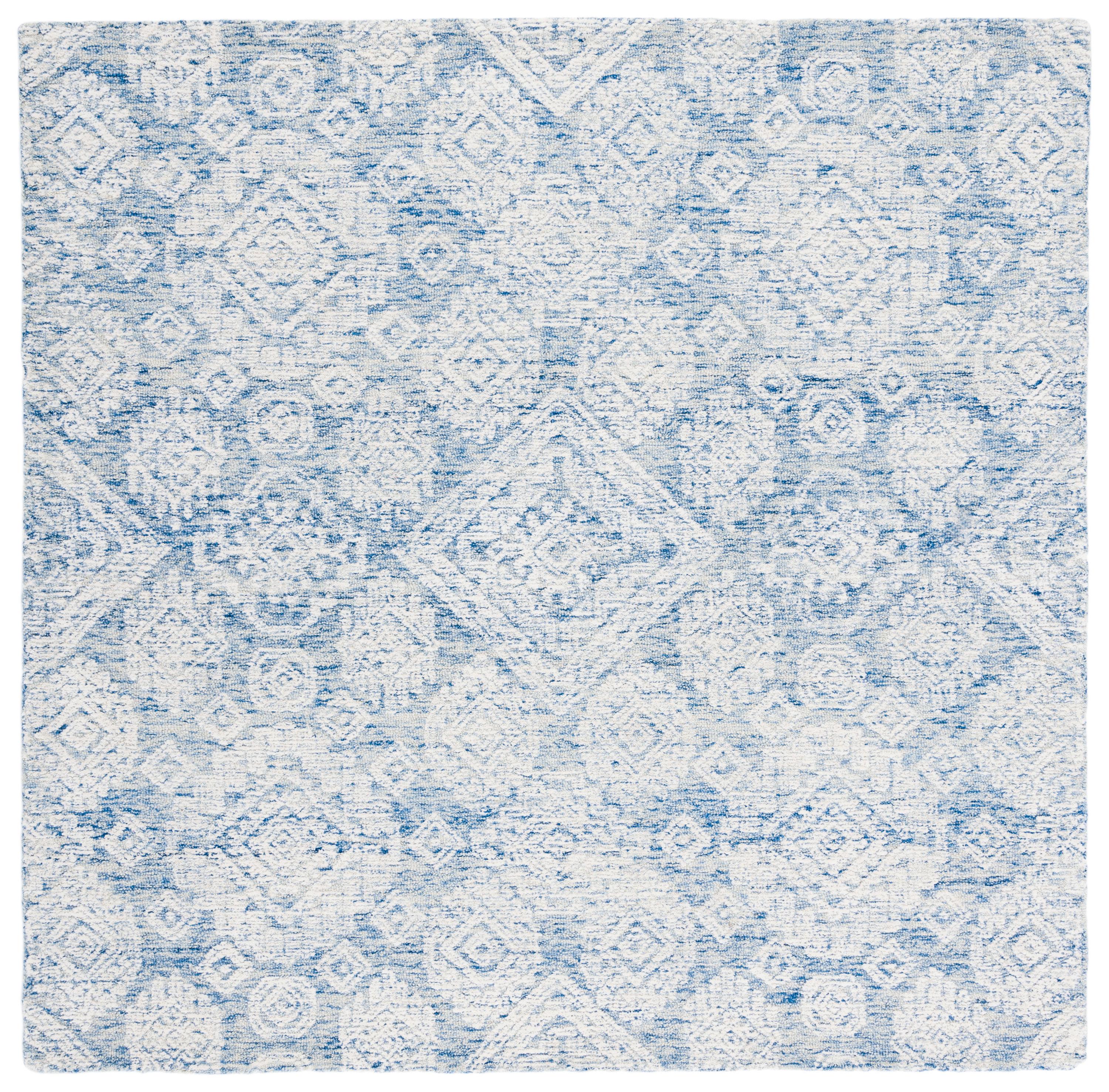 Metro MET987 Hand Tufted Indoor Area Rug - Blue/Ivory - 6'x6' - Safavieh