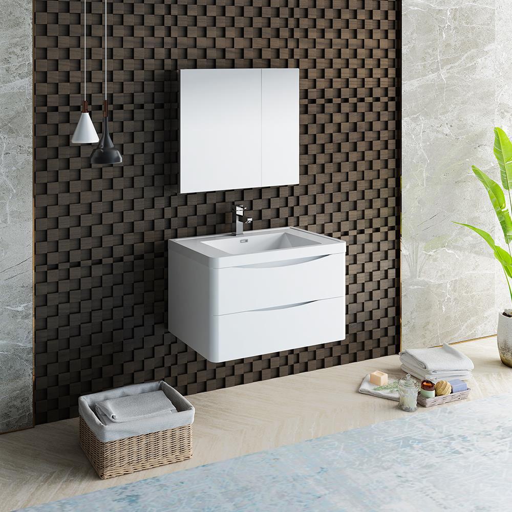 Tuscany 32" Wall Mount Single Sink Bathroom Vanity Set with Medicine Cabinet (Faucet Not Included)