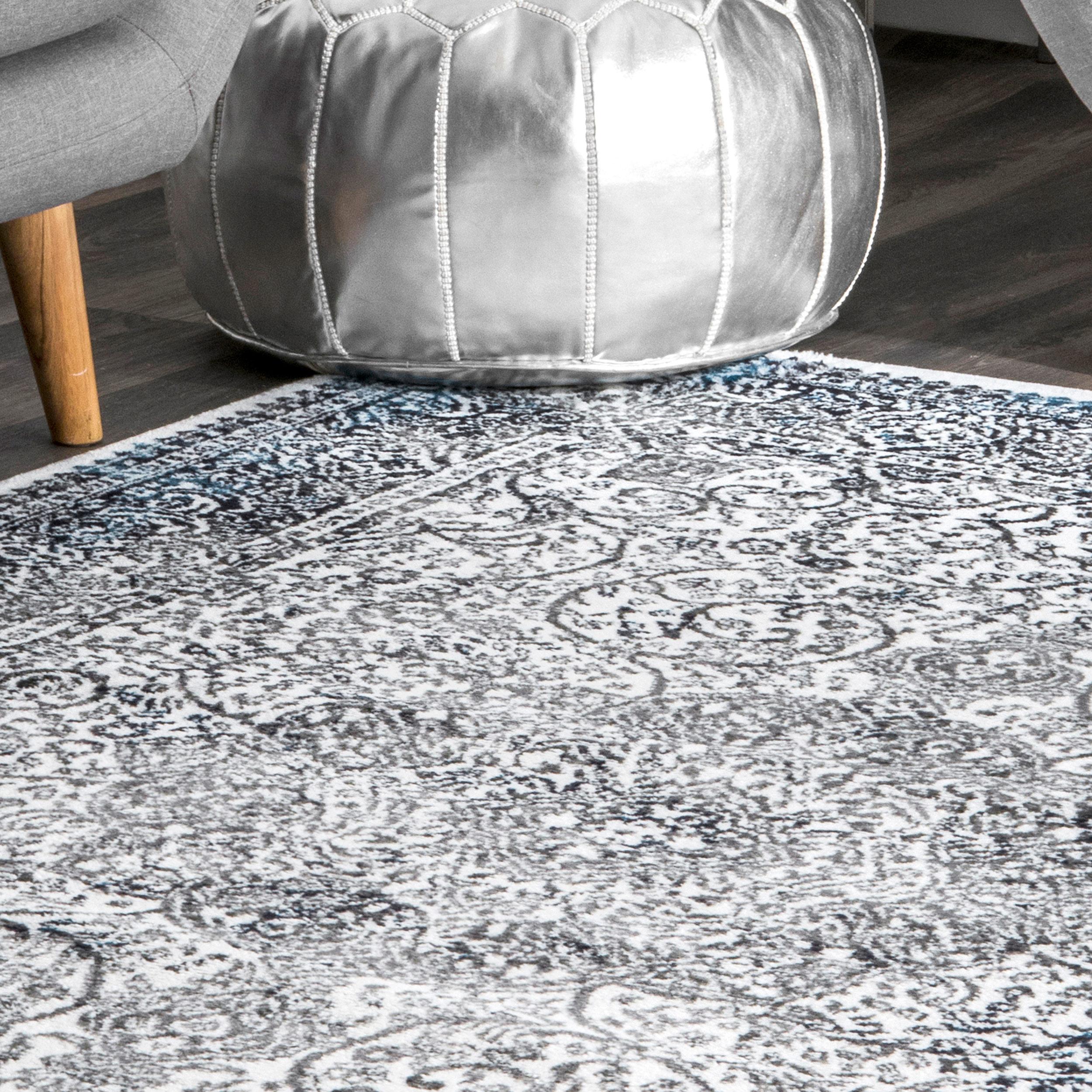 Nuloom Delores Oriental/Persian 9x12 Indoor Area Rug for Living Room Bedroom Dining Room Kitchen, Blue/Ivory