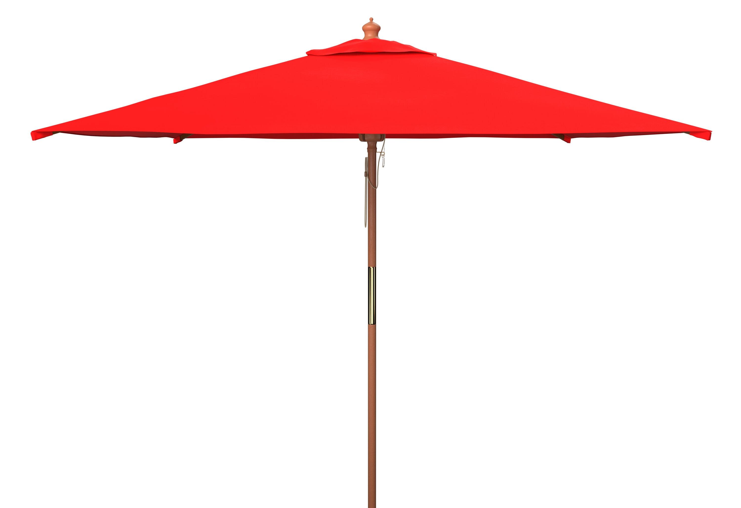Velop 7.5 Ft Square Wooden Pulley Market Umbrella - PAT8409 - Red - Safavieh