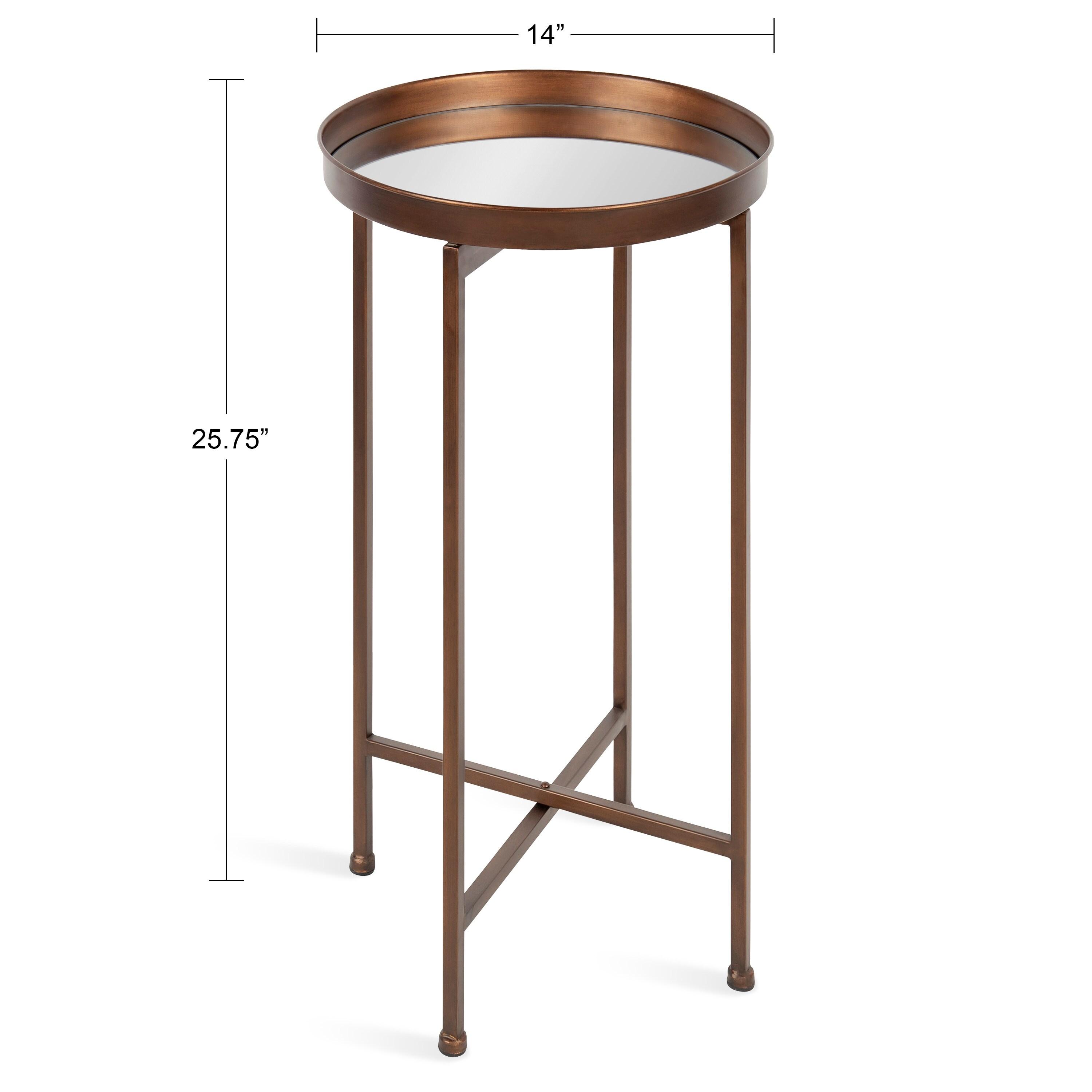 Kate and Laurel Celia Round Metal Tea Table, 14x14x25.75, Bronze