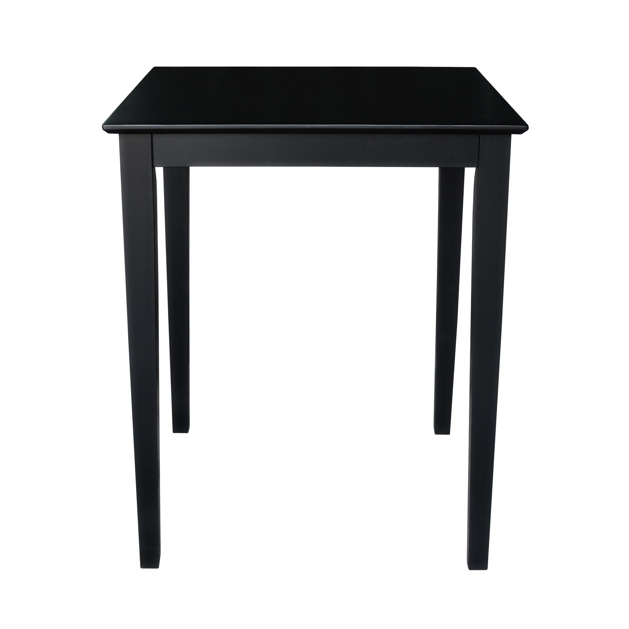Solid Wood Top Counter Height Table with Shaker Legs Black - International Concepts: Square, 36" High