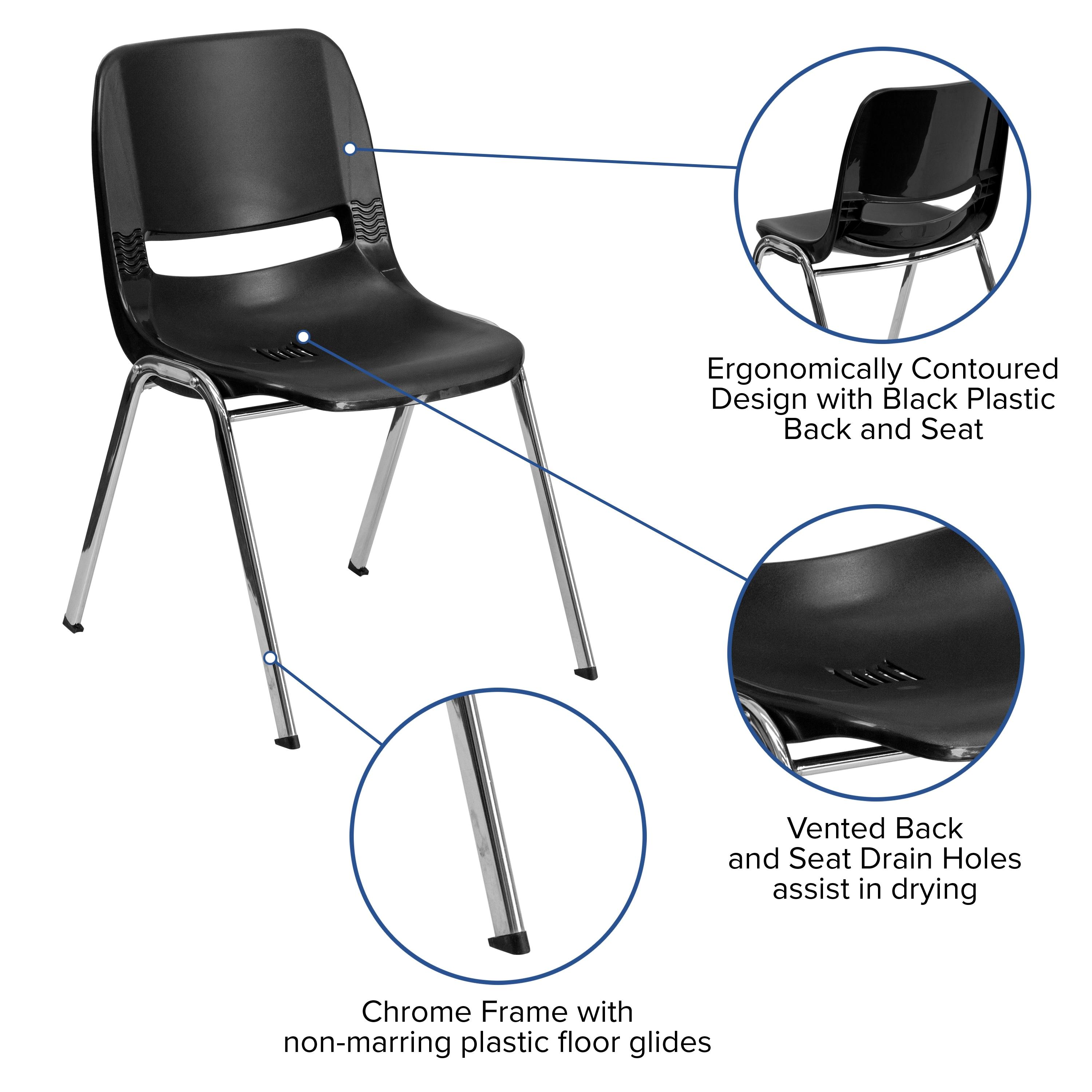 HERCULES Series 440 lb. Capacity Kid's Ergonomic Shell Stack Chair with 14" Seat Height