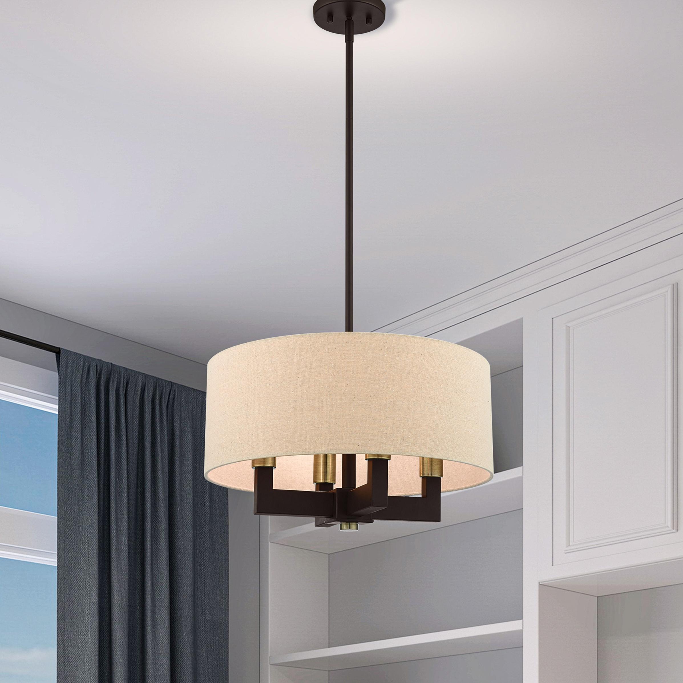 Livex Lighting Cresthaven 4 - Light Chandelier in  Bronze/Antique Brass