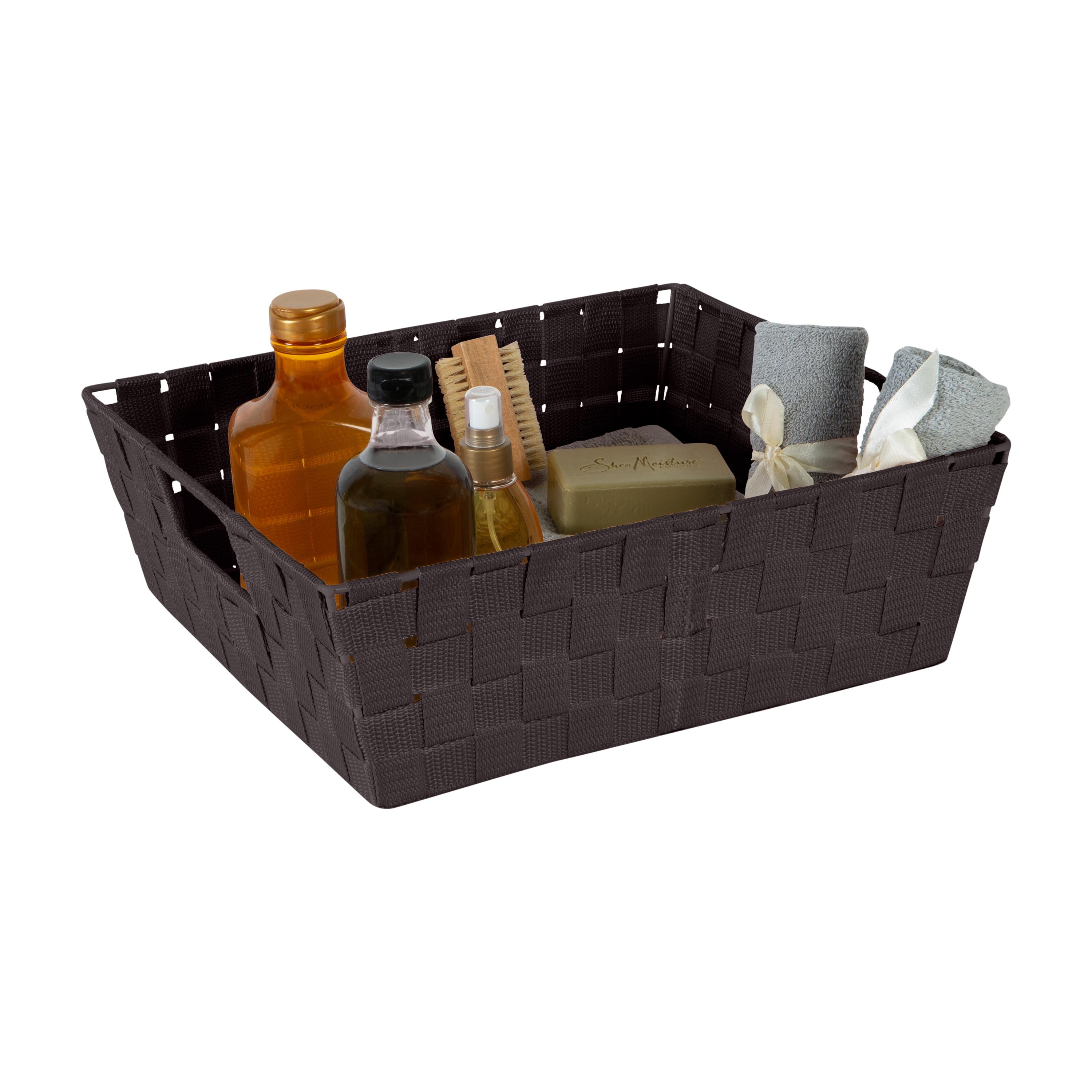 Simplify Large Woven Storage Shelf Bin in Chocolate