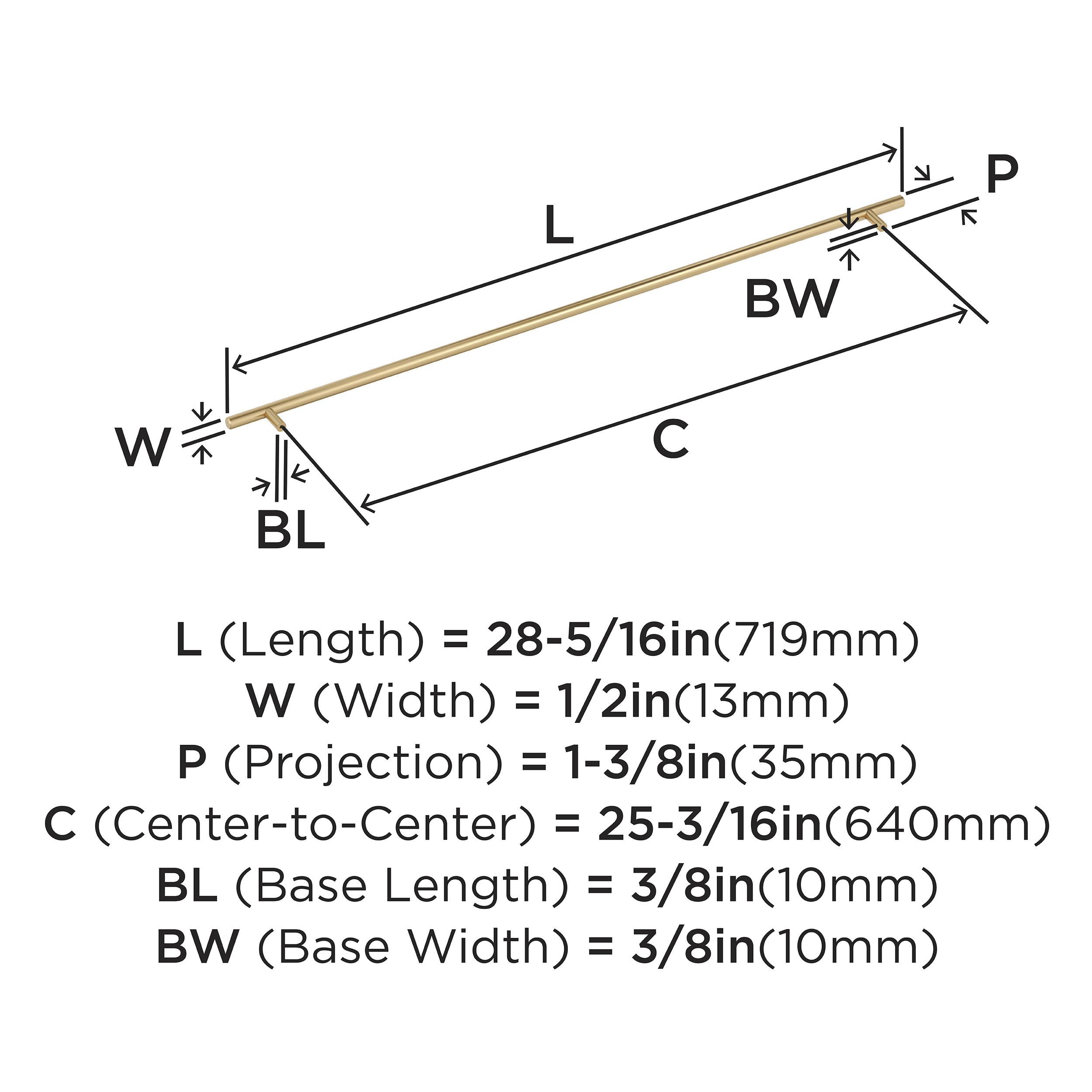 Bar Pulls 25-3/16 inch (640mm) Center-to-Center