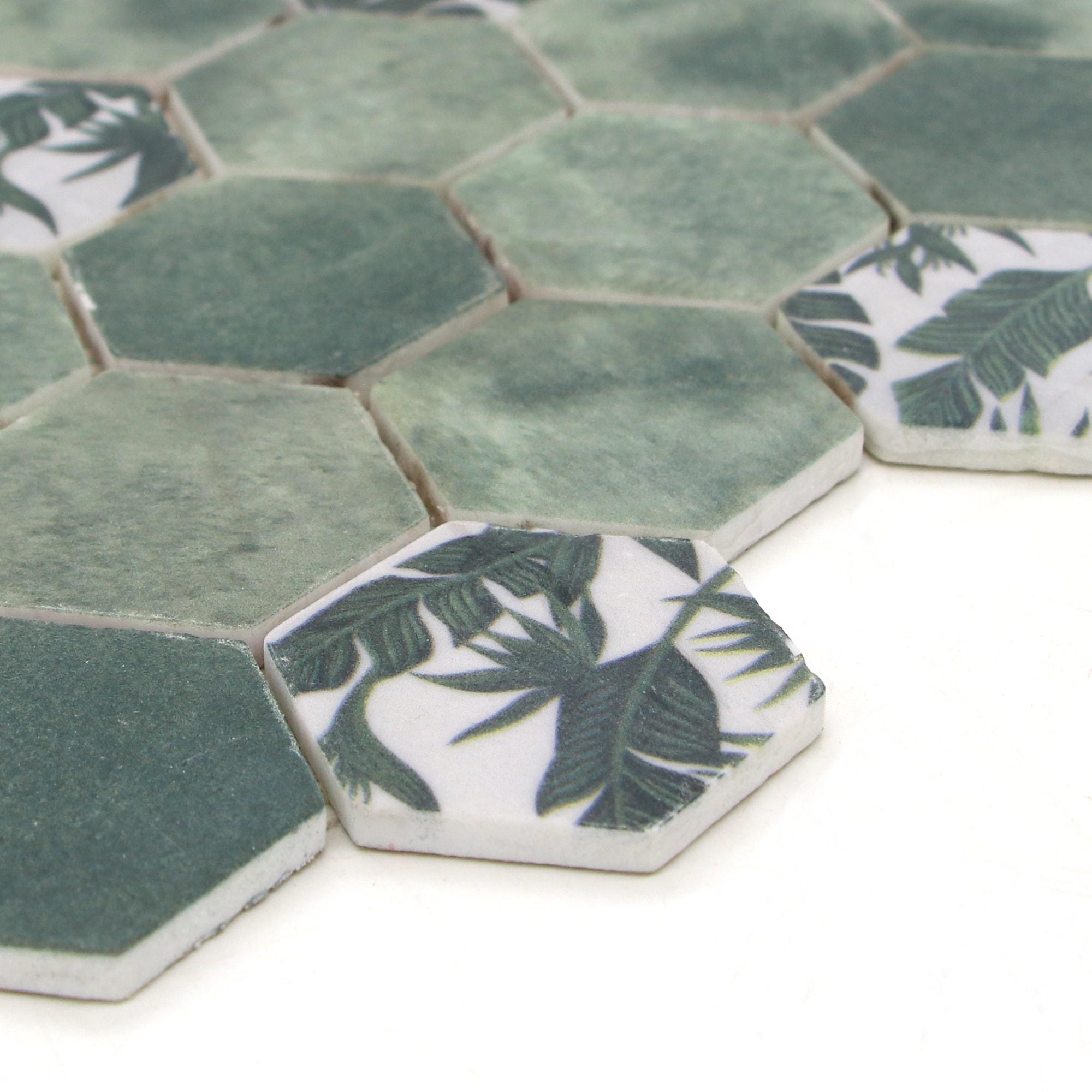 Sunwings 11.7" x 10.2" Recycled Glass Honeycomb Wall & Floor Tile