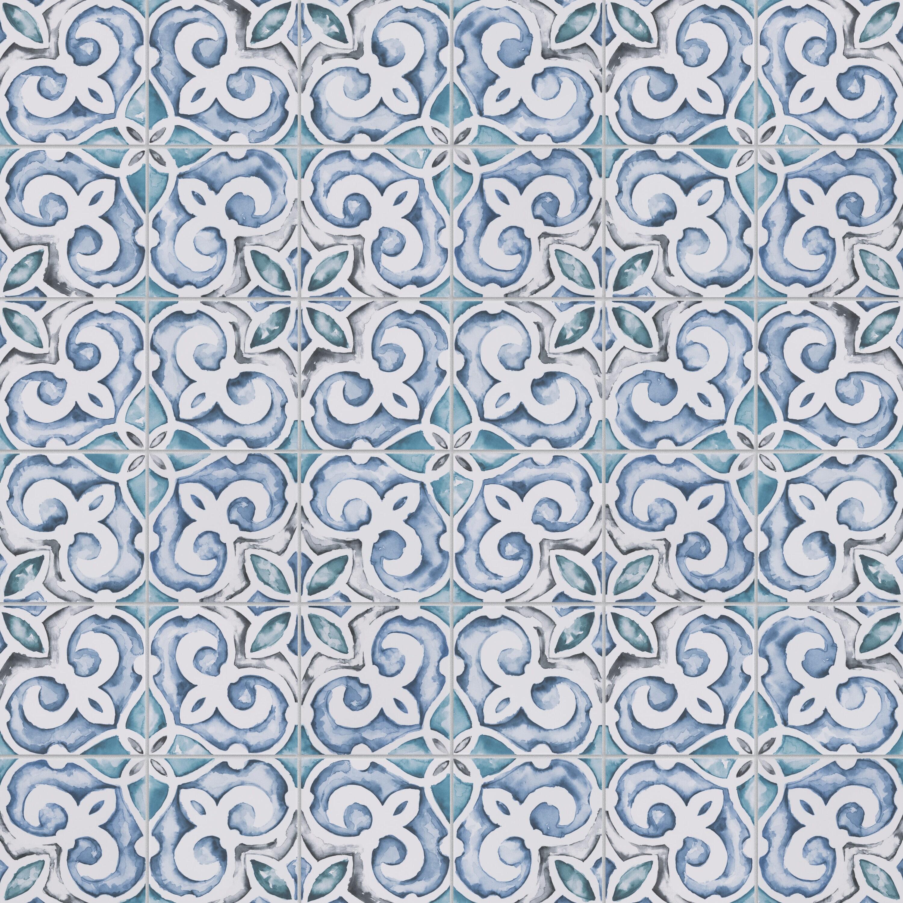 Saint Germain 5.75" x 5.75" Porcelain Patterned Wall & Floor Tile