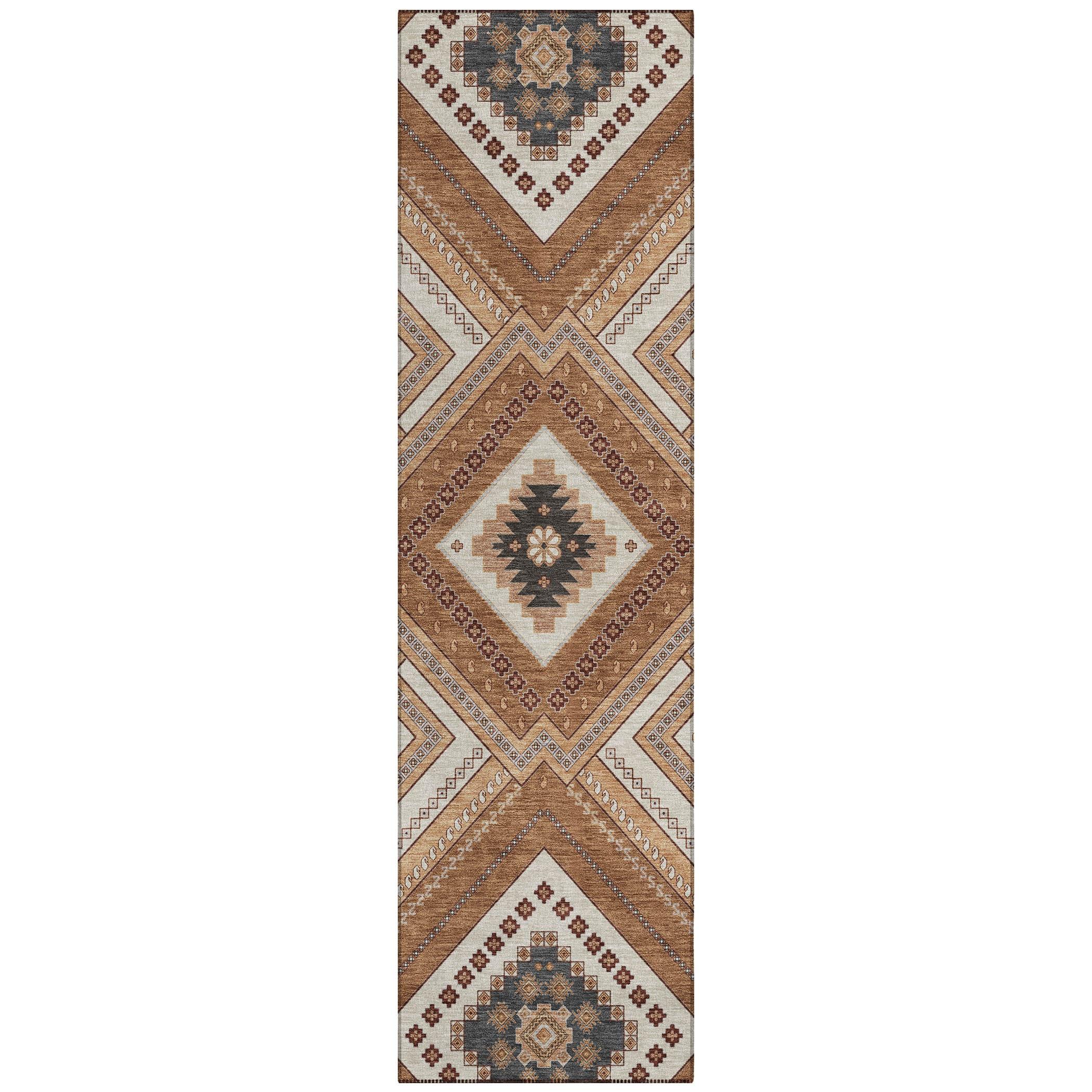 Machine Washable Indoor/Outdoor Chayden ACN1010 Copper 8' x 8' Round Rug