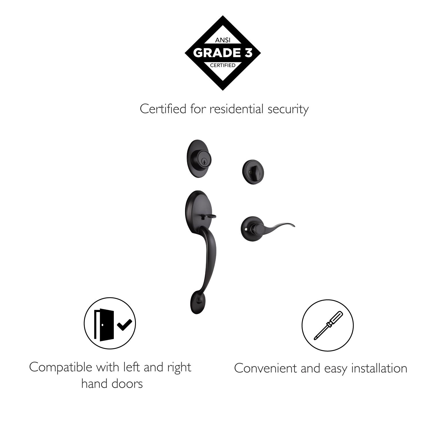 Springdale Handleset with Single Cylinder Deadbolt and Door Knob