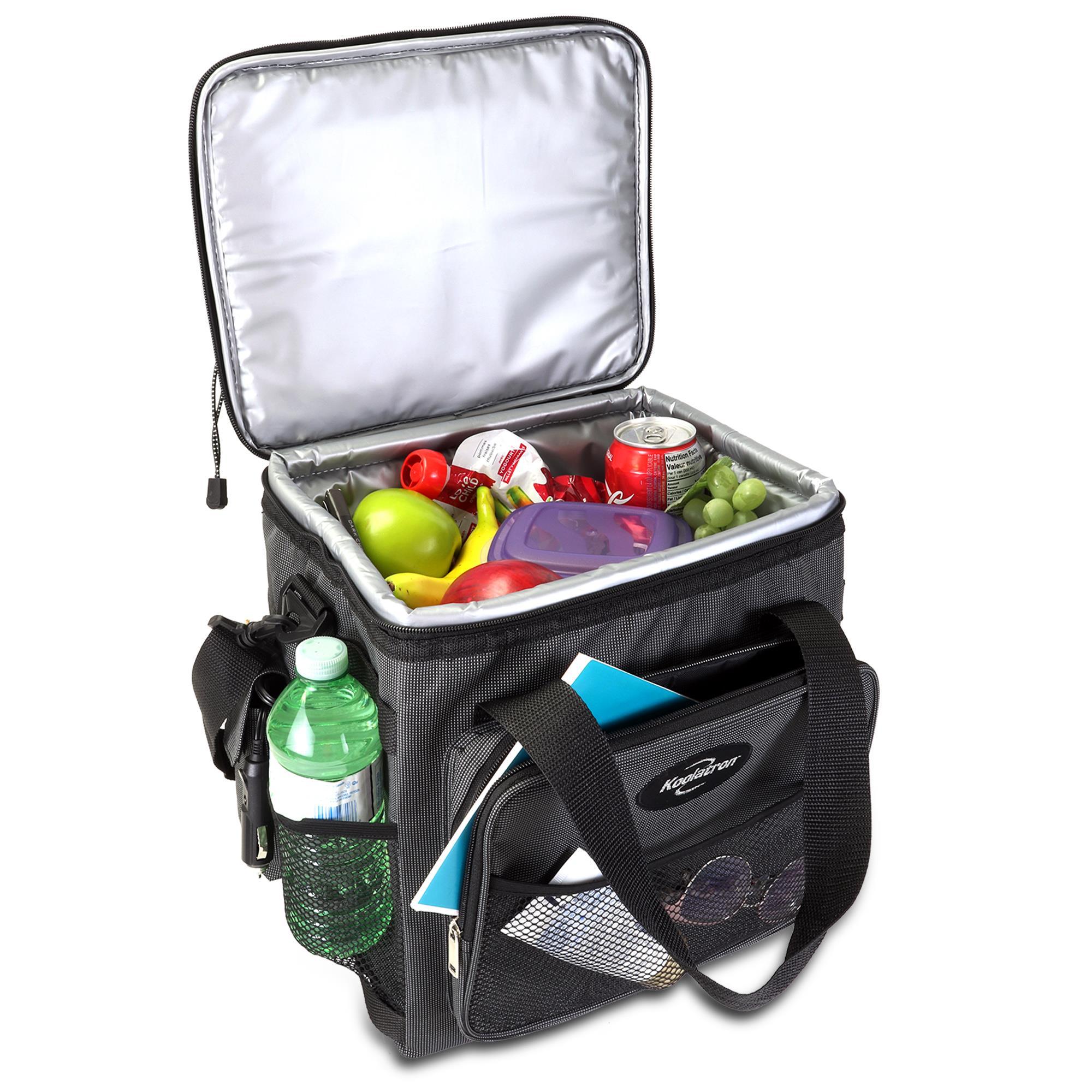 Black Electric Insulated Cooler Bag with Adjustable Strap