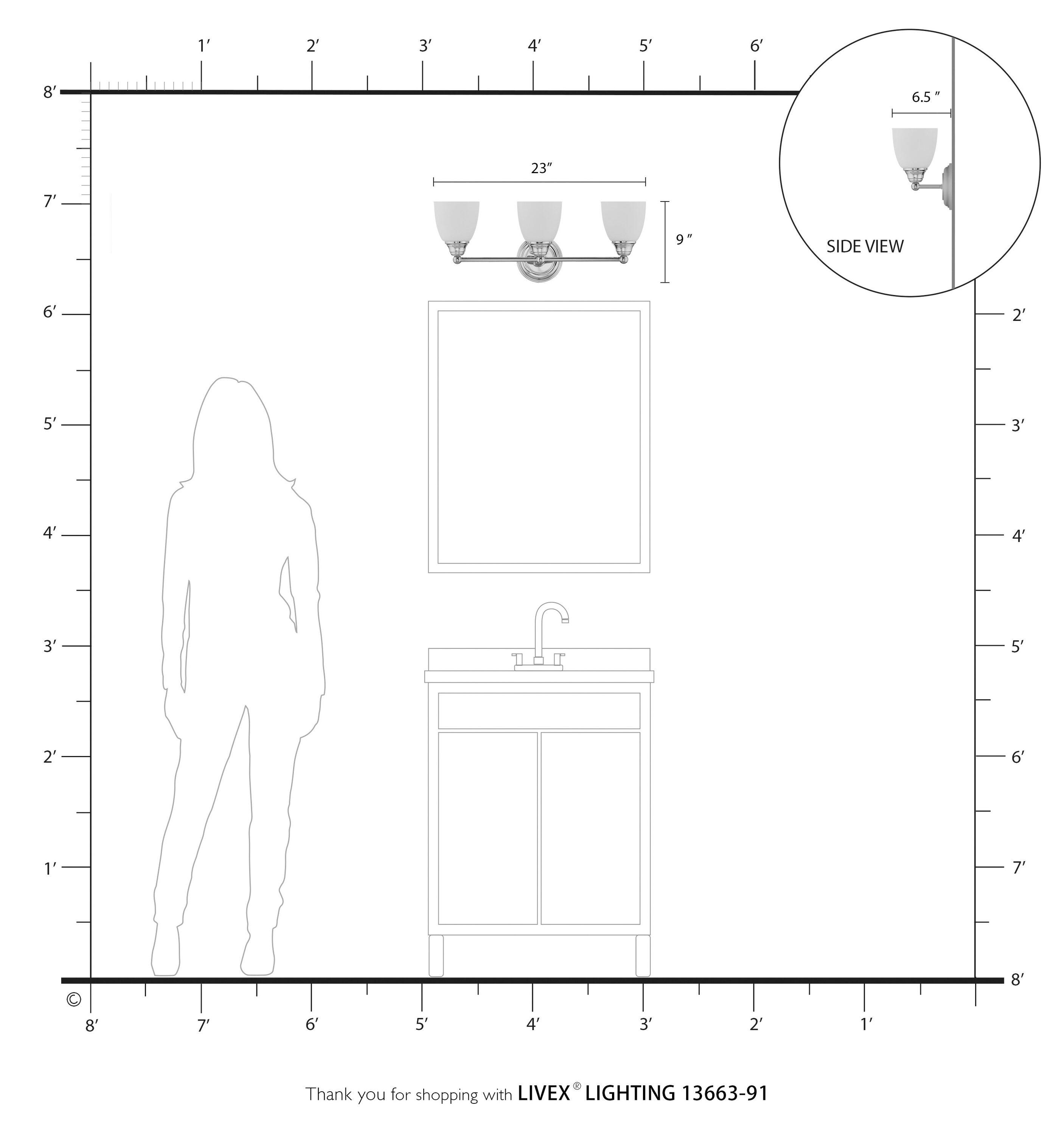 Livex Lighting Somerville 3 - Light Vanity in  Polished Chrome