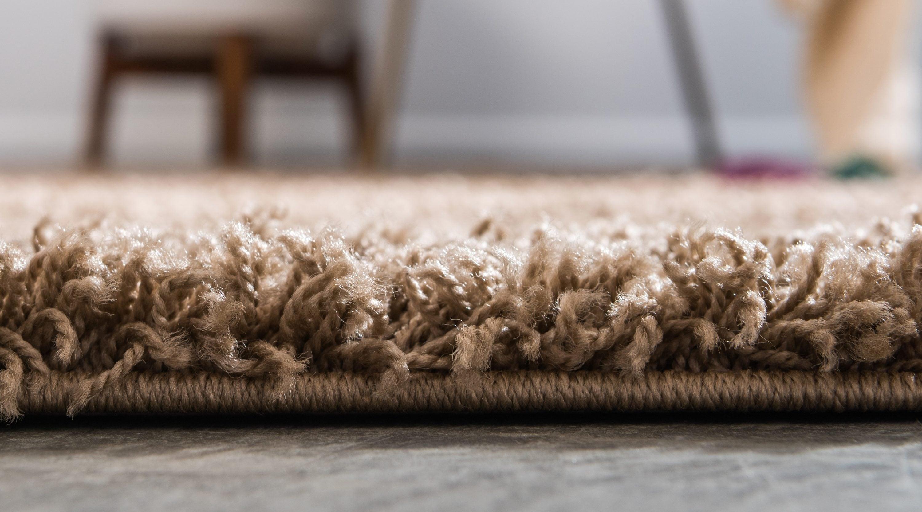 Unique Loom 4' 0 x 6' 0 Solid Shag Sandy Brown Area Rug