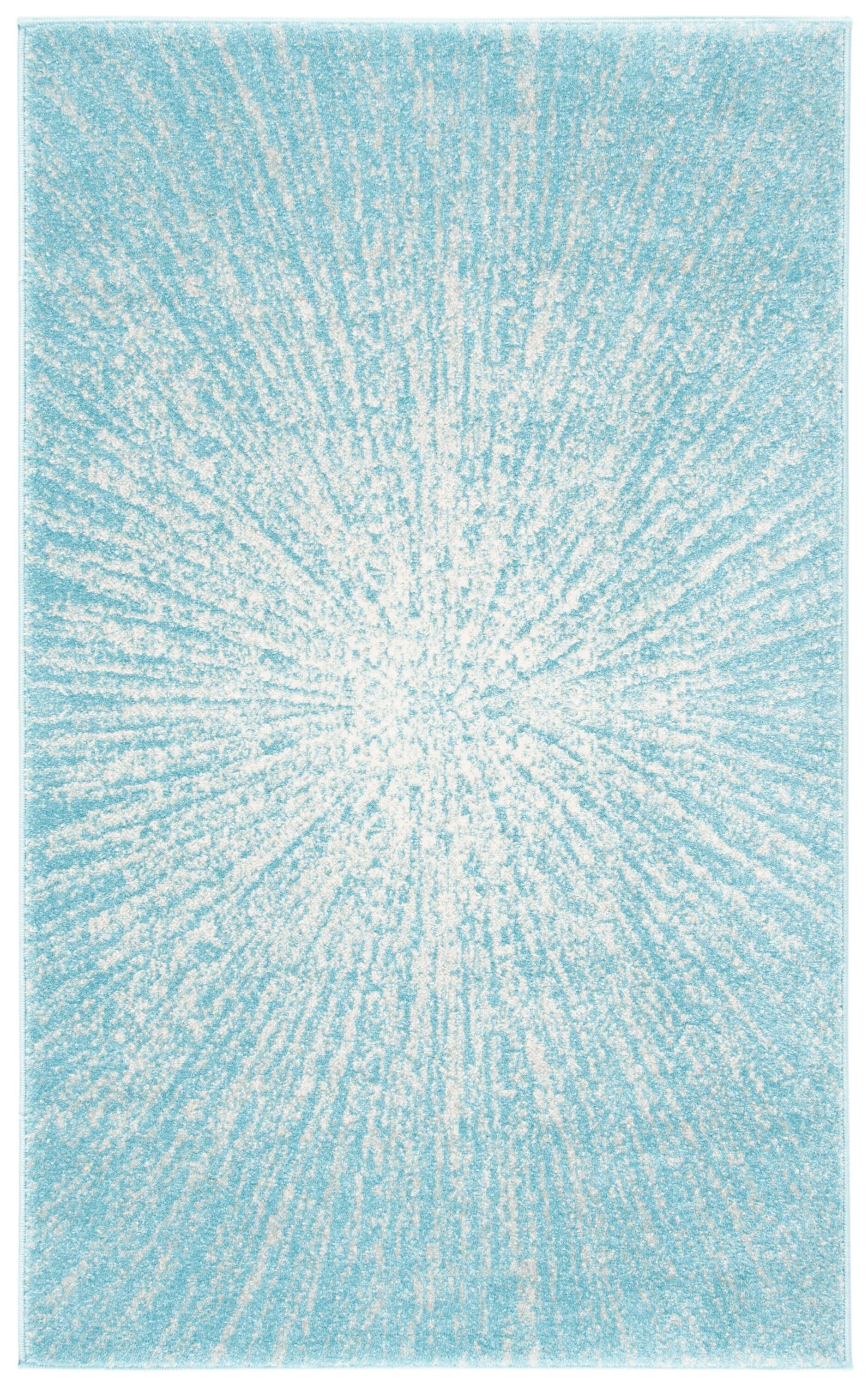 Evoke EVK228 Power Loomed Indoor Accent Rug - Aqua/Ivory - 2'2"x4' - Safavieh
