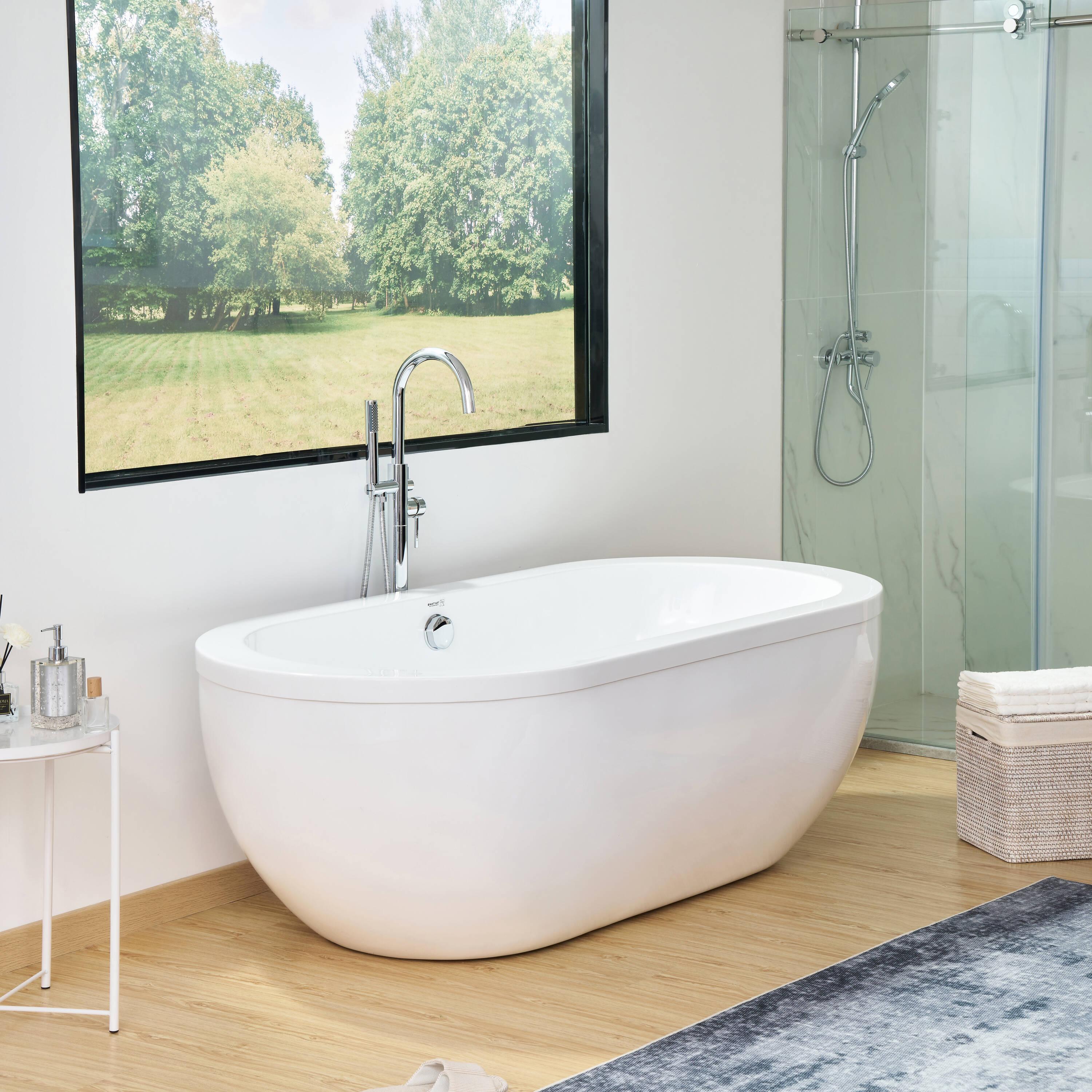 71" x 34" Freestanding Soaking Bathtub