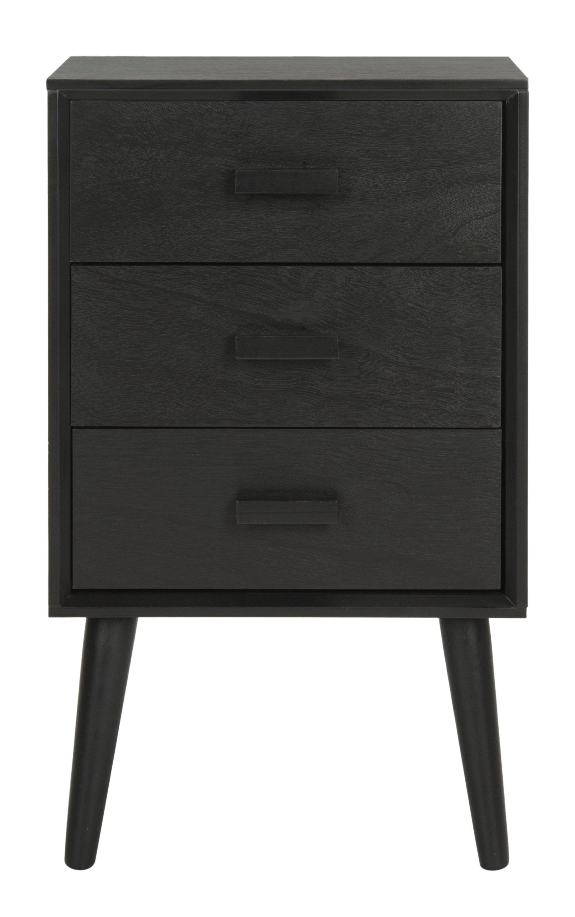 Pomona 3 Drawer Accent Table - Black - Safavieh.