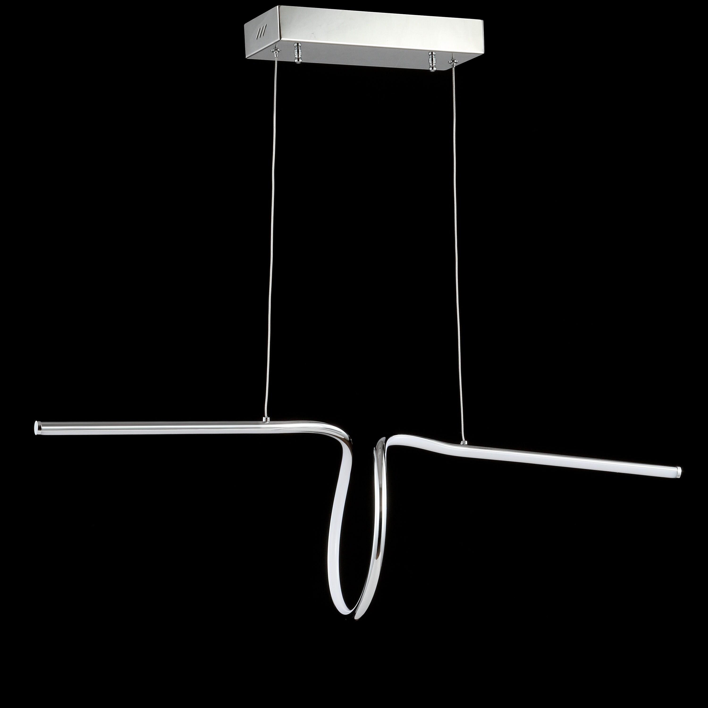 JONATHAN Y Ali 34.5" Dimmable Adjustable Integrated LED Metal Linear Pendant, Chrome