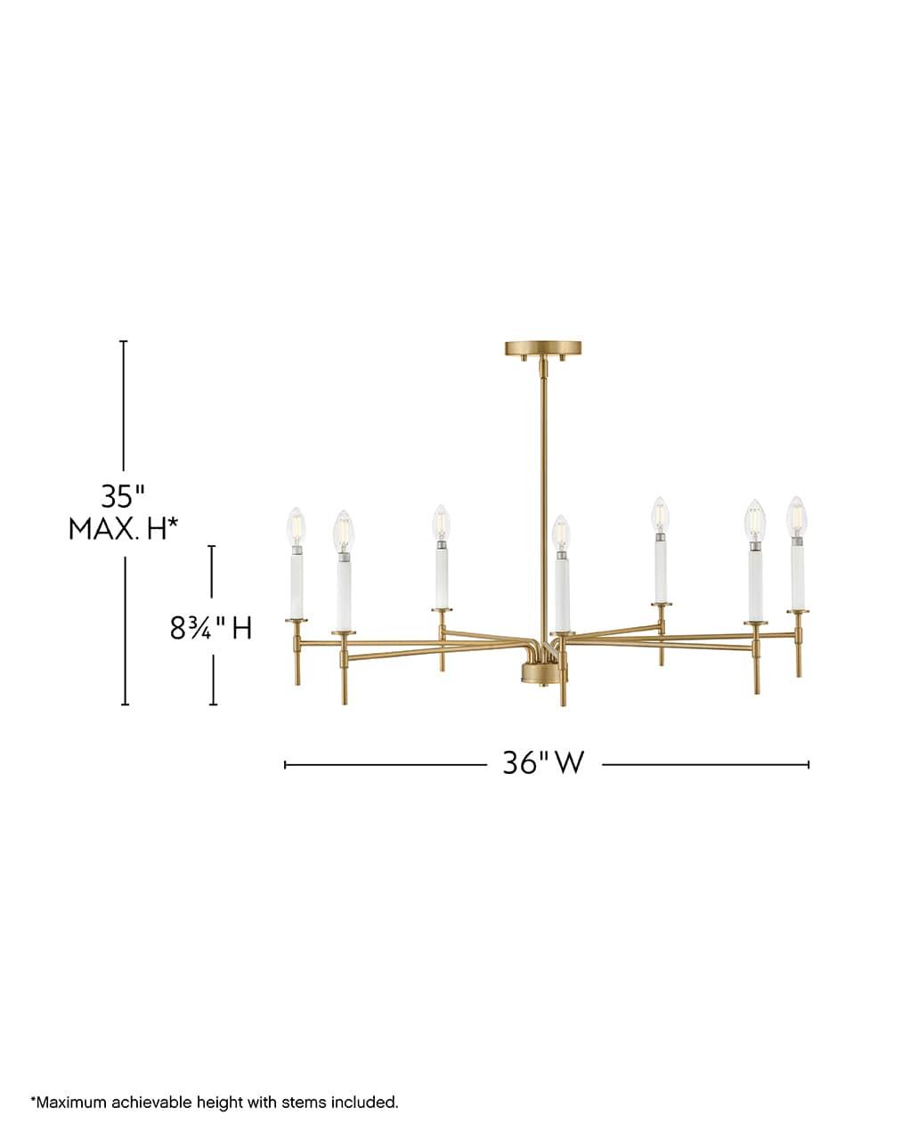 Hux 7-Light Exposed Candle Bulb Chandelier Pendant