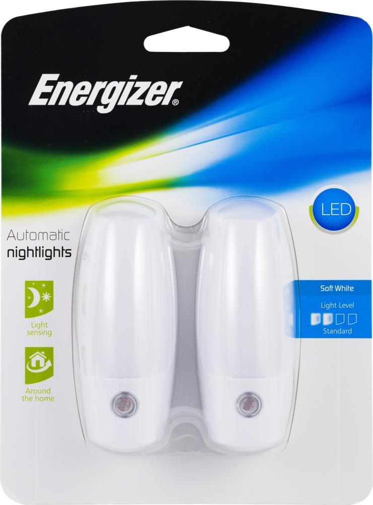 Energizer Automatic LED Night Light, White (Set of 2)