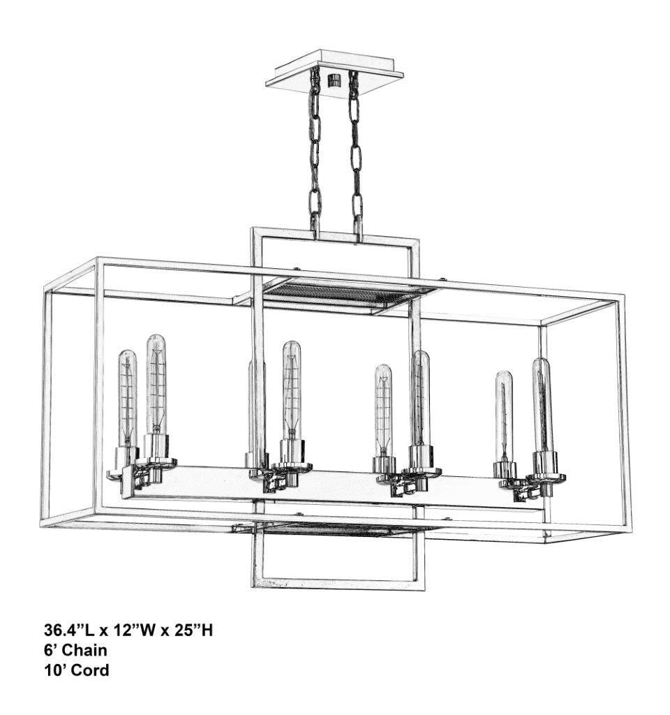 Craftmade 41528 Cubic 8 Light 36" Wide Linear Chandelier - Bronze