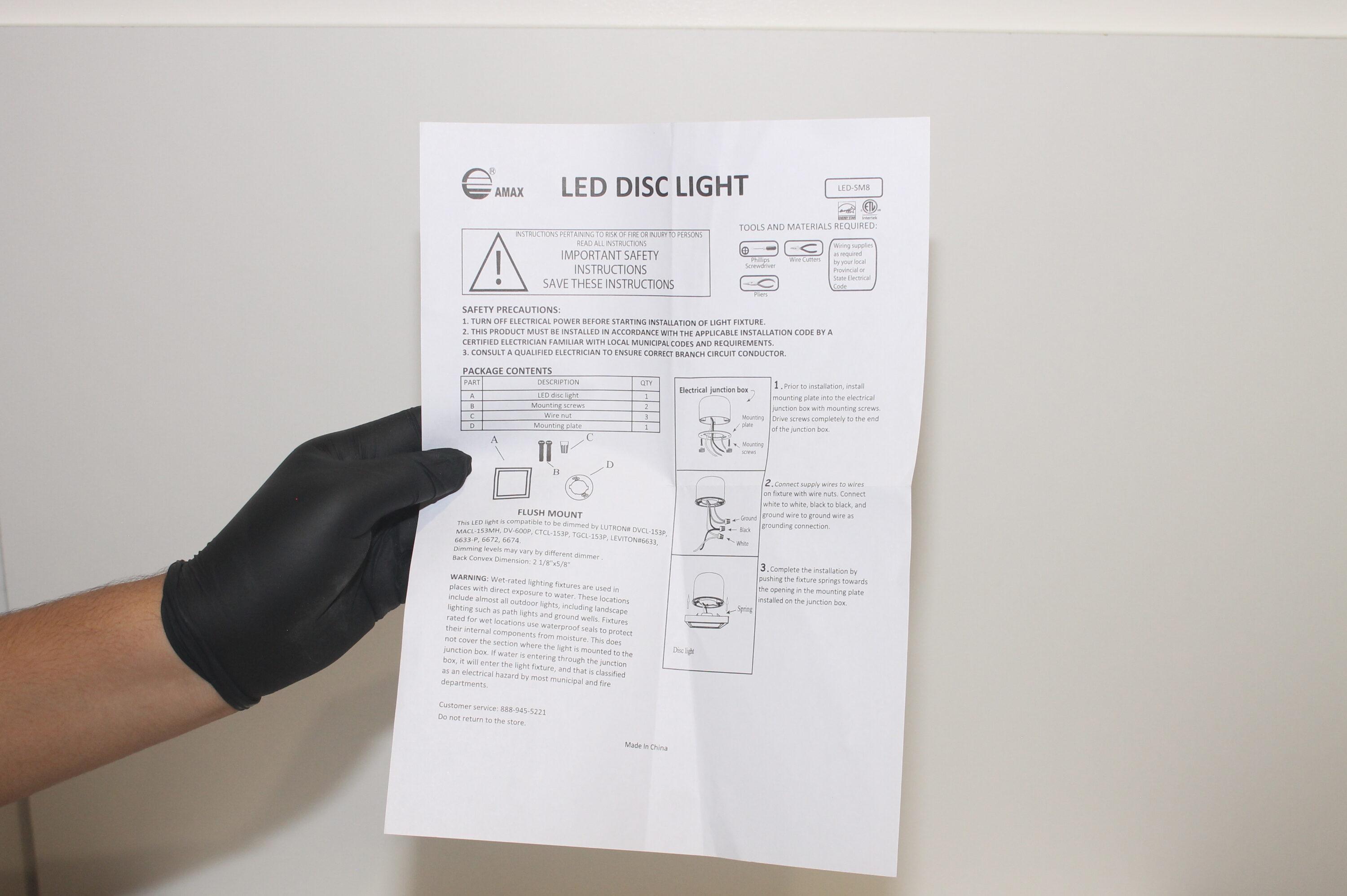 Amax Lighitng, Inc. Amax Lighting LED Edge lit square light Dimmable 18W in White Finish Bronze