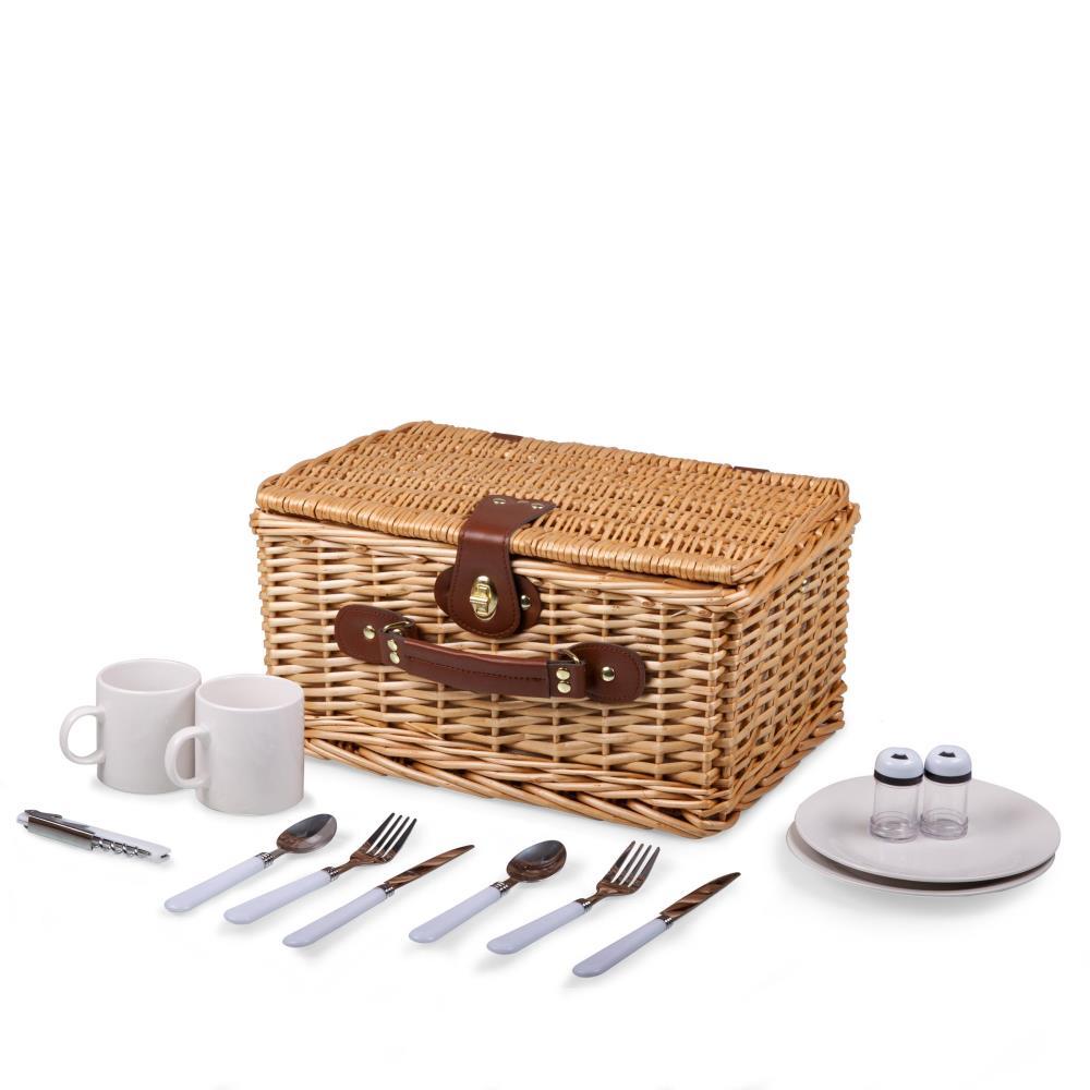 Picnic Time Catalina Wicker Picnic Basket with Picnic